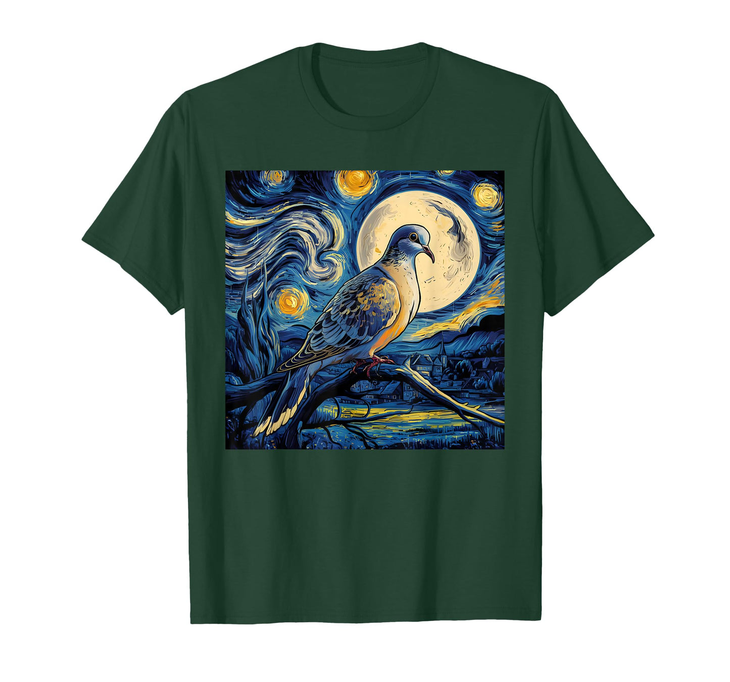 Mourning Dove Bird Lover Starry Night Van Gogh Bird Watchers T-Shirt