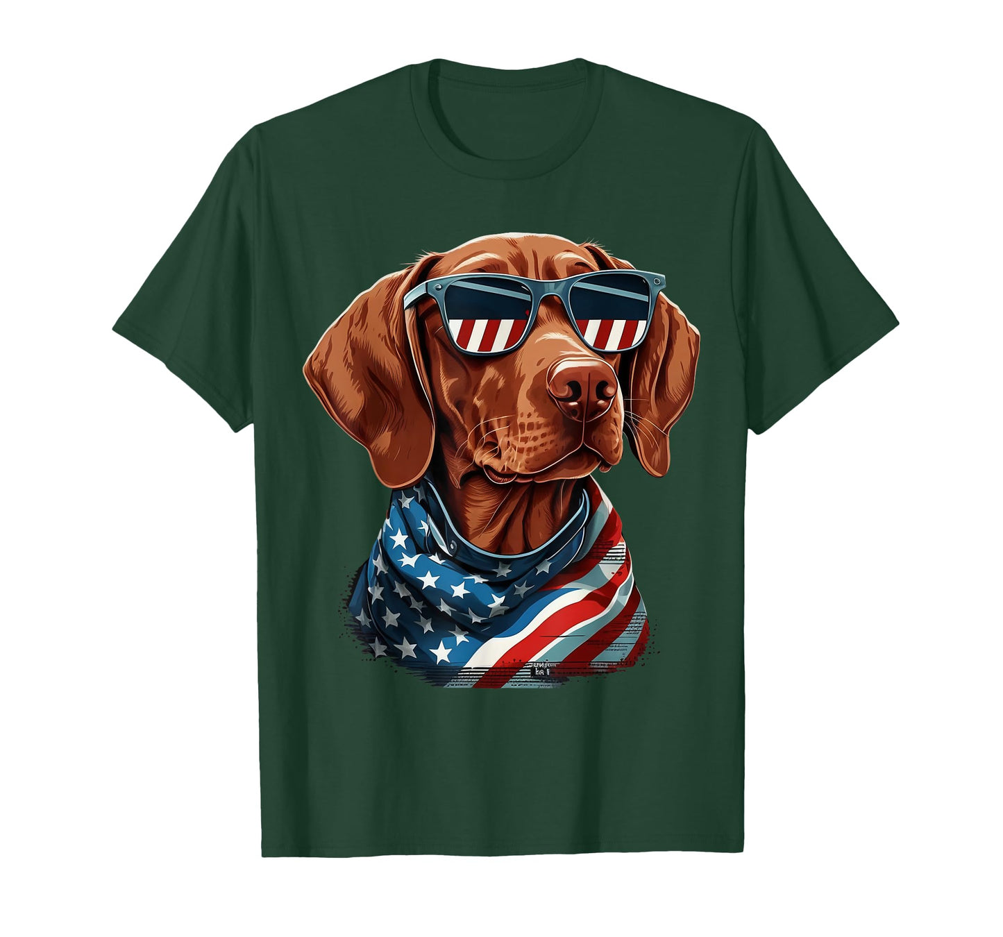 USA 4th Of July Vizsla on Patriotic American Vizsla T-Shirt for Women Kids Men