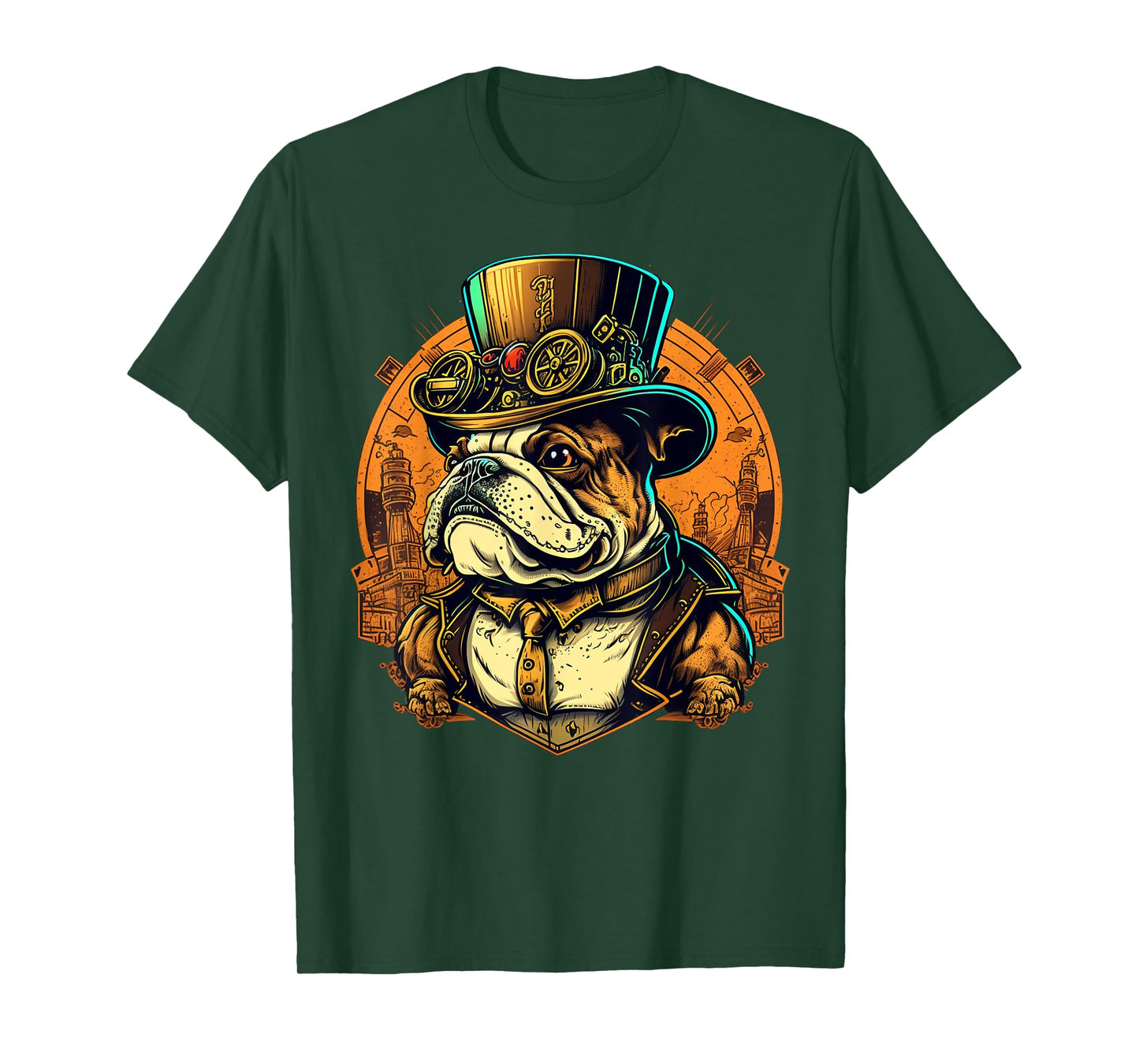 Steampunk Bulldog T-Shirt for Men Women Kids
