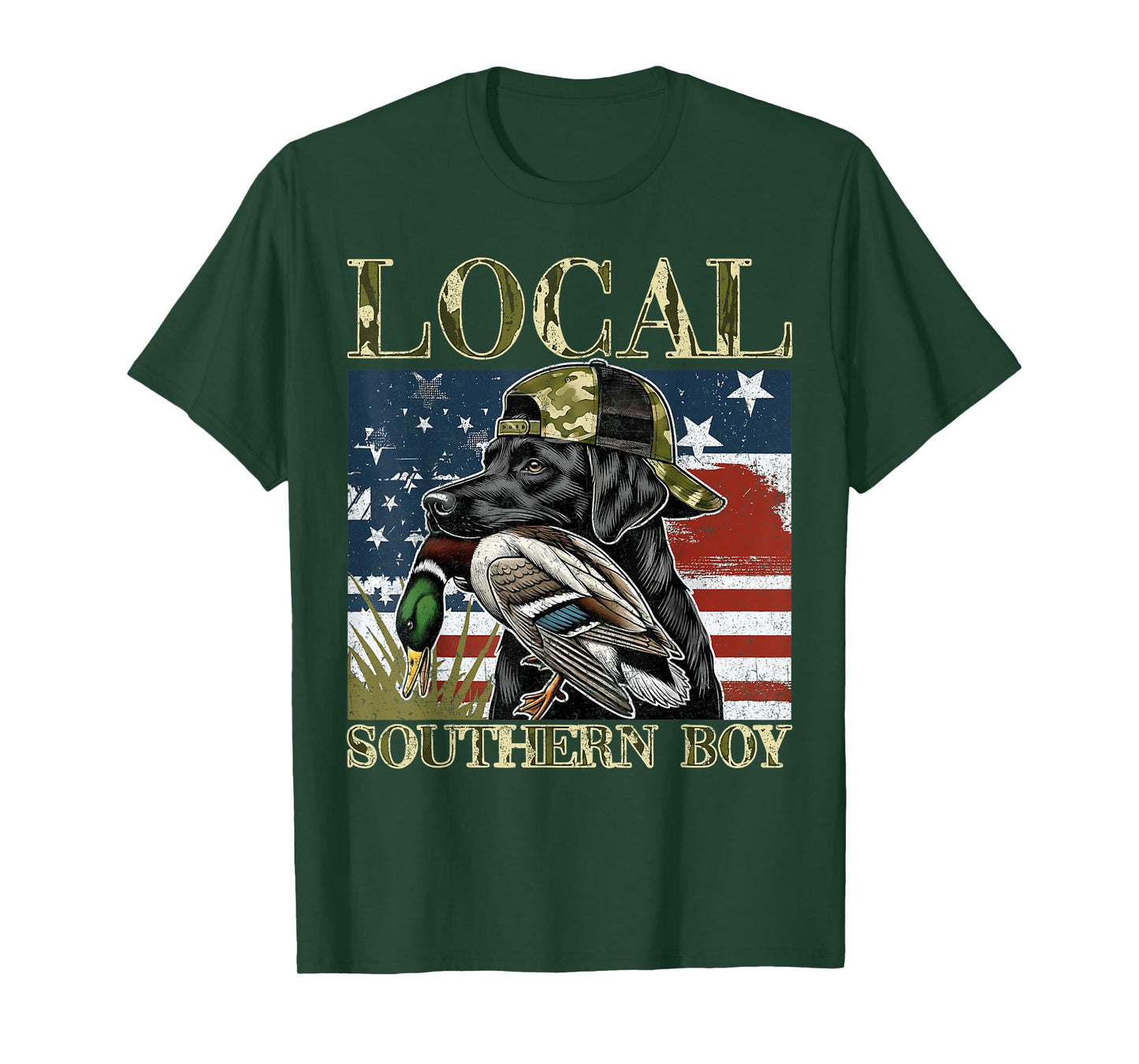 Local Southern Duck Hunting Dog Black Lab Outdoor Vintage T-Shirt