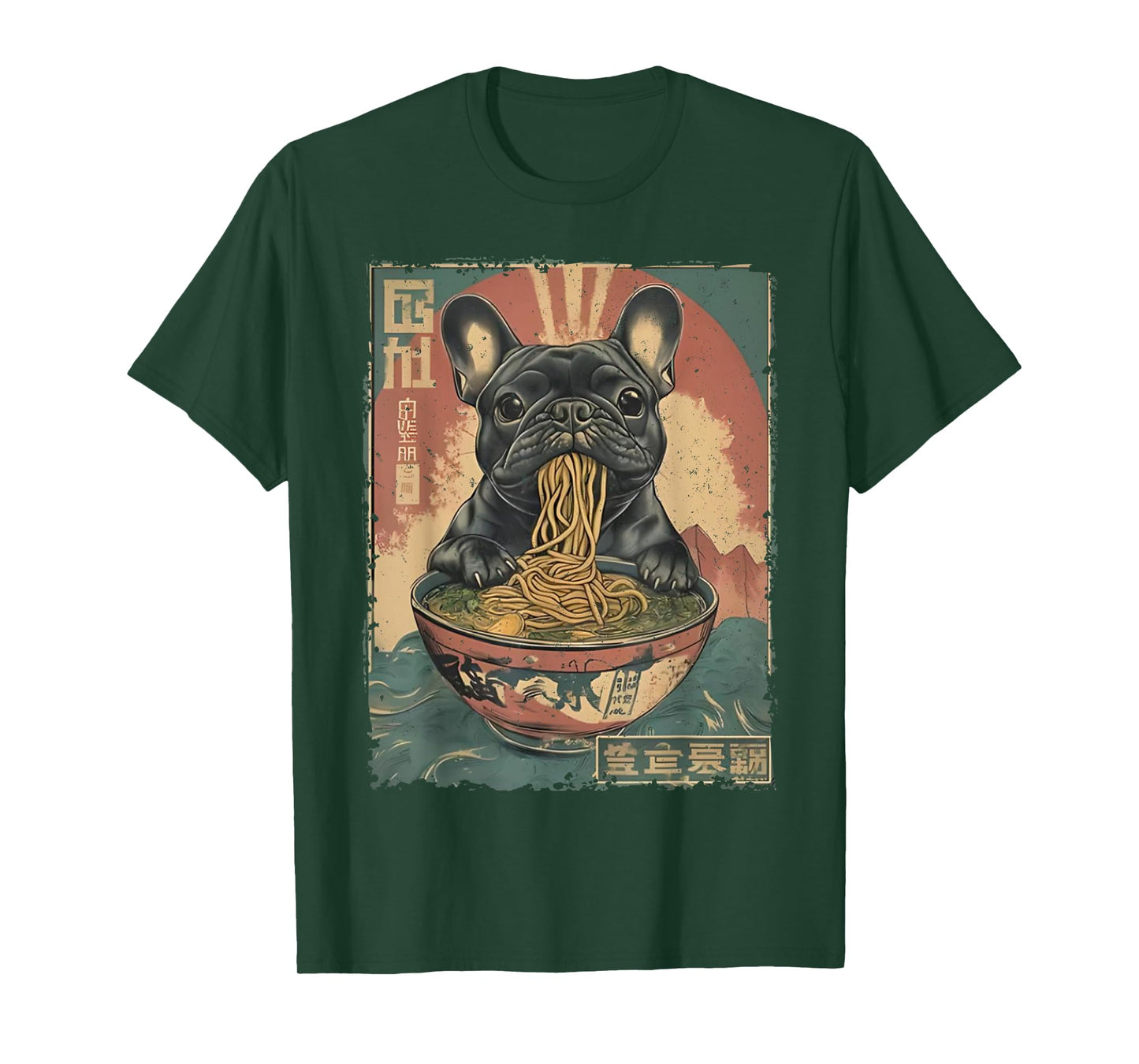 French Bulldog Ramen Japanese Funny Graphic Kawaii Dog Anime T-Shirt