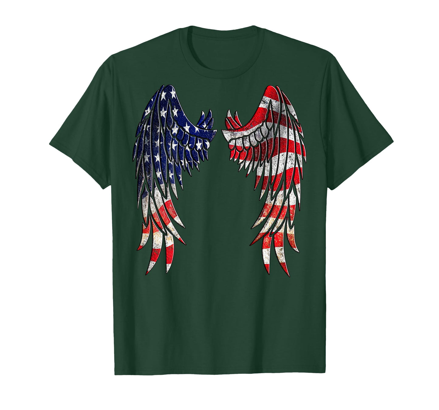 Distressed American Flag Angel Wings Shirt T-Shirt for Women Kids Men