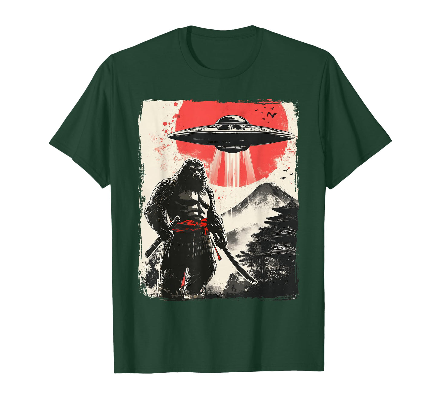 Bigfoot Samurai UFO Japan T-Shirt