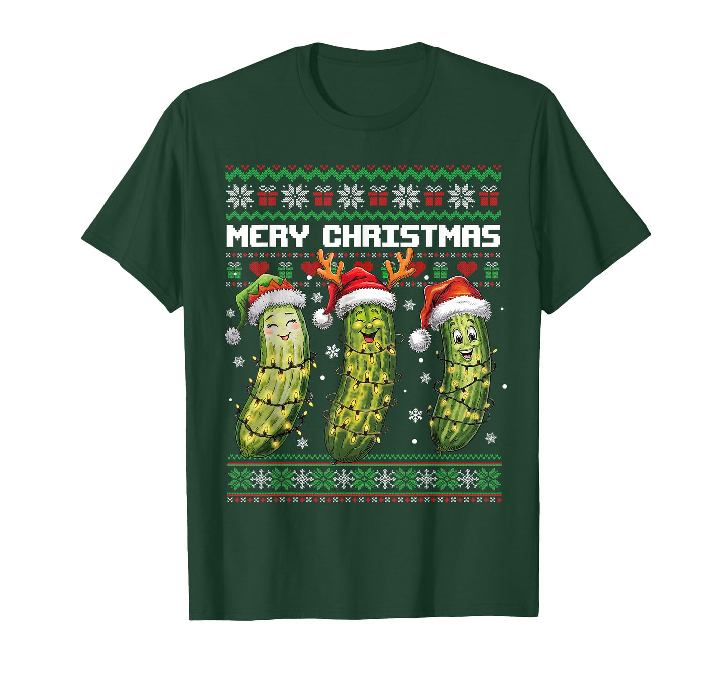 Pickle Lovers Funny Christmas Pajama Family Grandma Mom Kids T-Shirt