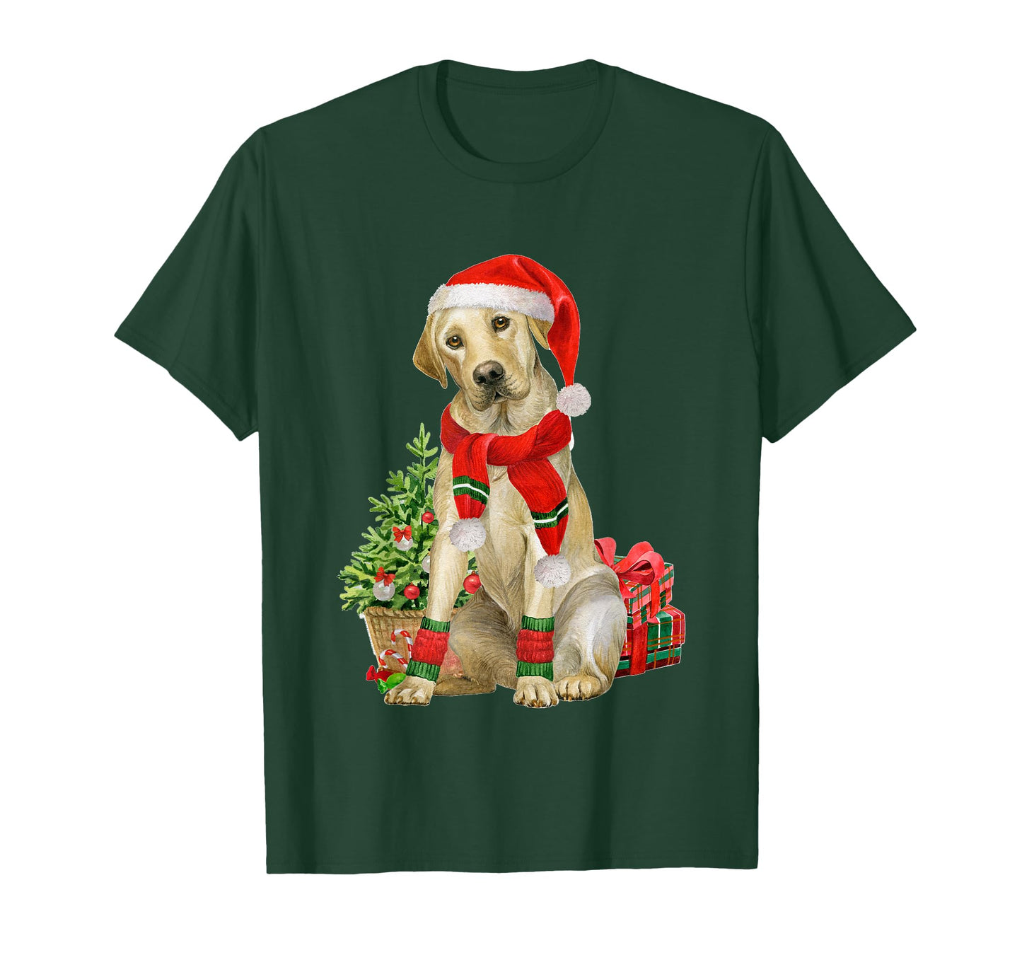 Yellow Lab Labrador Christmas Tree Dog Lover Xmas Pajama T-Shirt