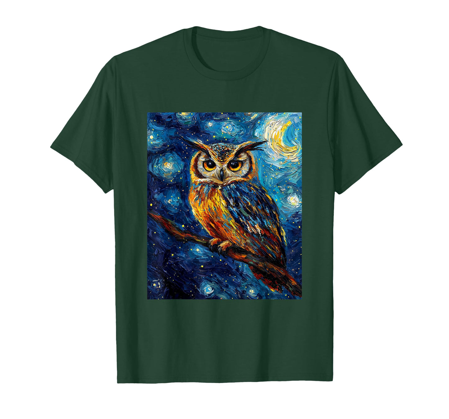 Owl Bird - Van Gogh Style - Starry Night T-Shirt