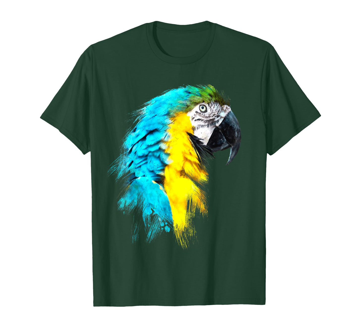Colourful Scarlet Red Macaw Parrot Bird Painting of Watercolour T-Shirt
