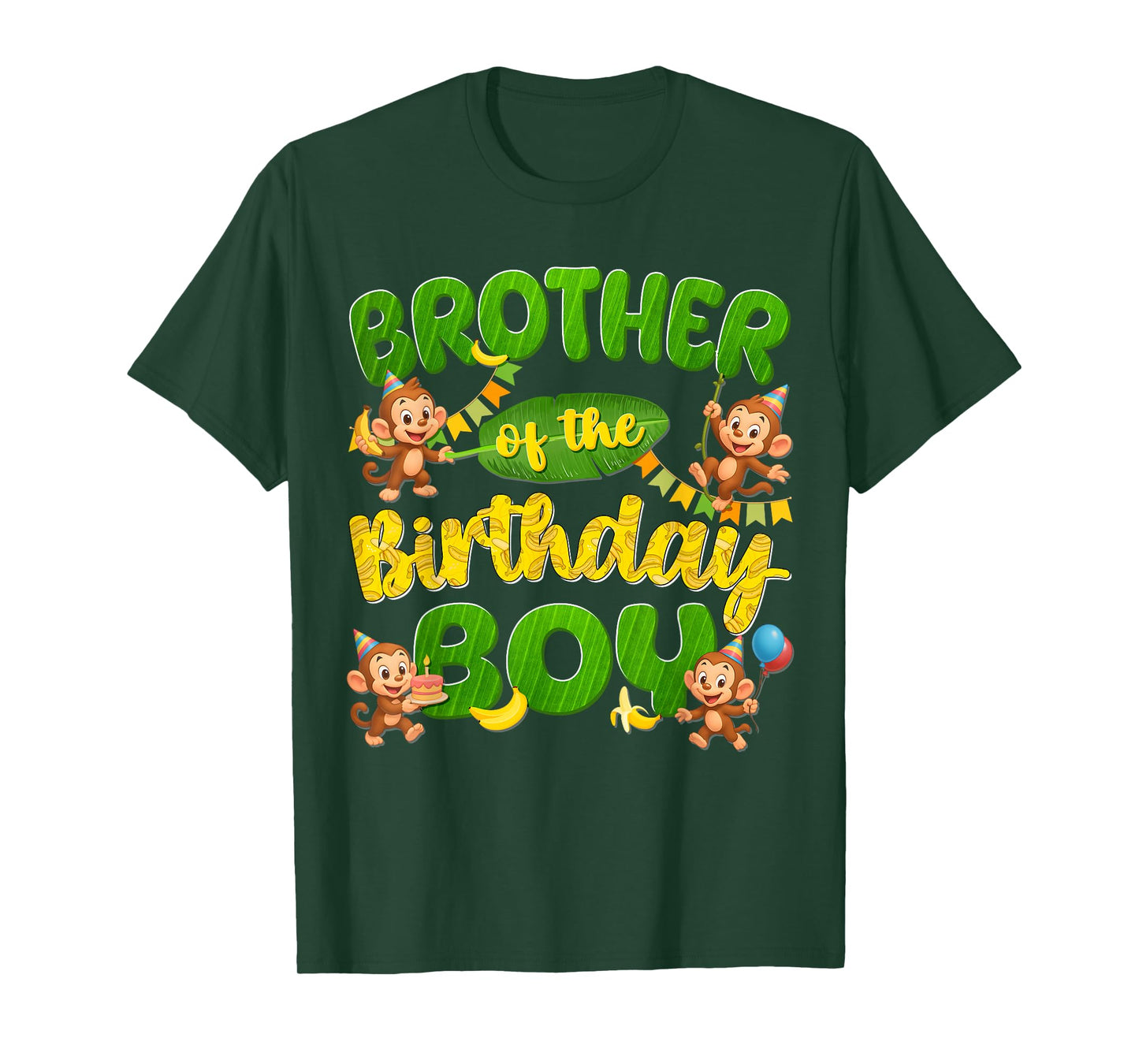 Brother Of The Birthday Boy Monkey Family Matching Party T-Shirt