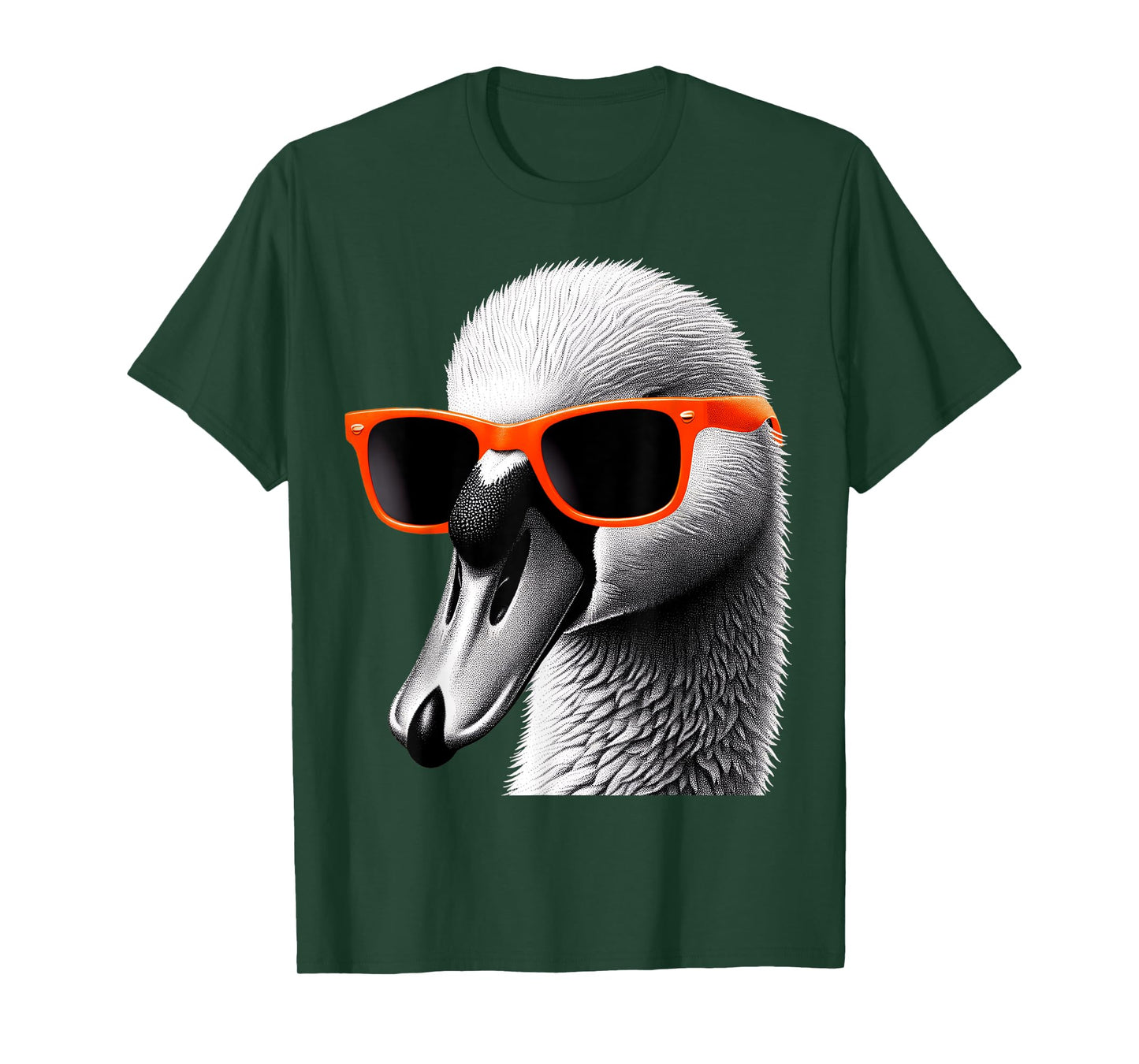 Cool Swan Bird Wearing Sunglasses Graphic Art T-Shirt