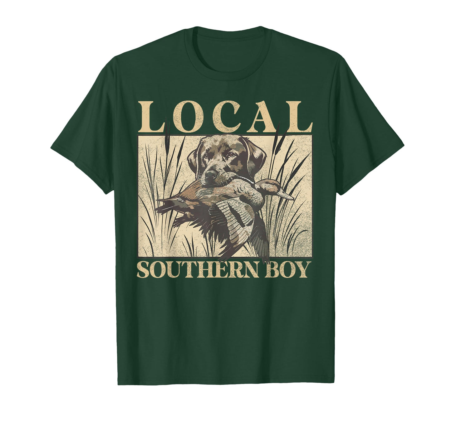 Local Southern Boy Duck Hunting Black Lab Outdoor Vintage T-Shirt