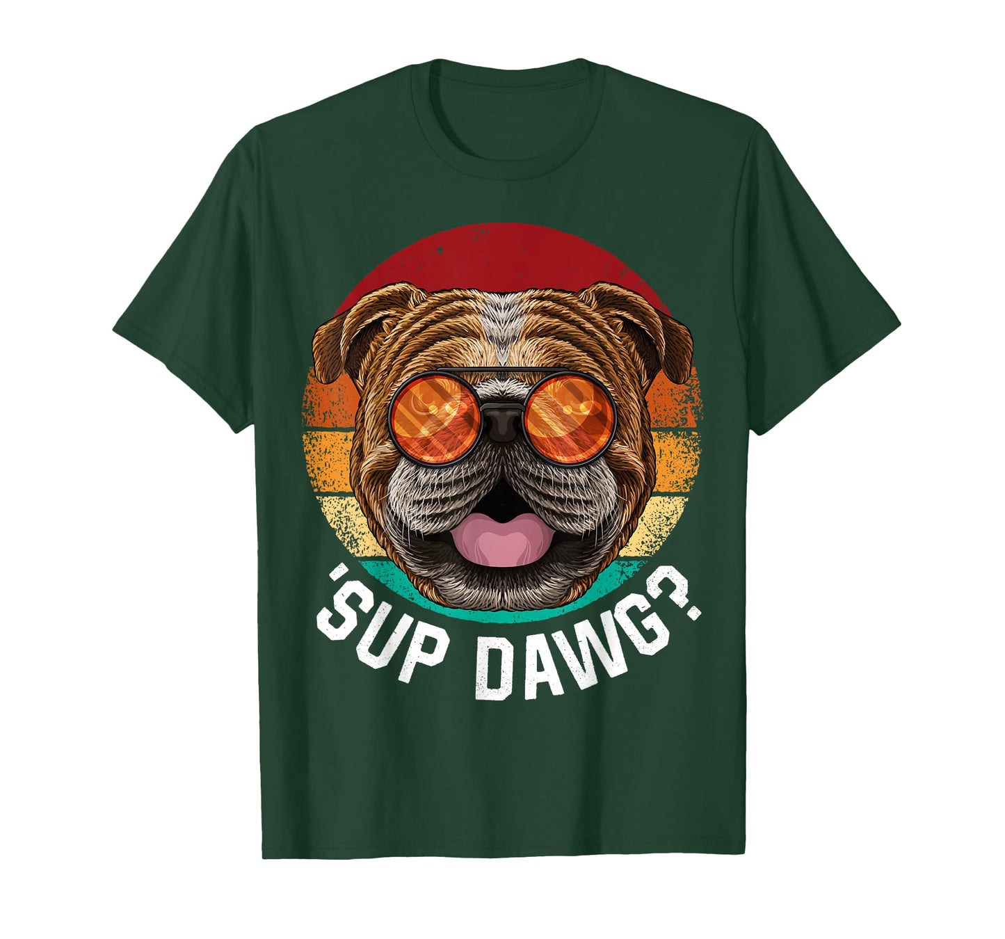 'Sup Dawg Bulldog Funny Dog Retro Vintage Puppy T-Shirt