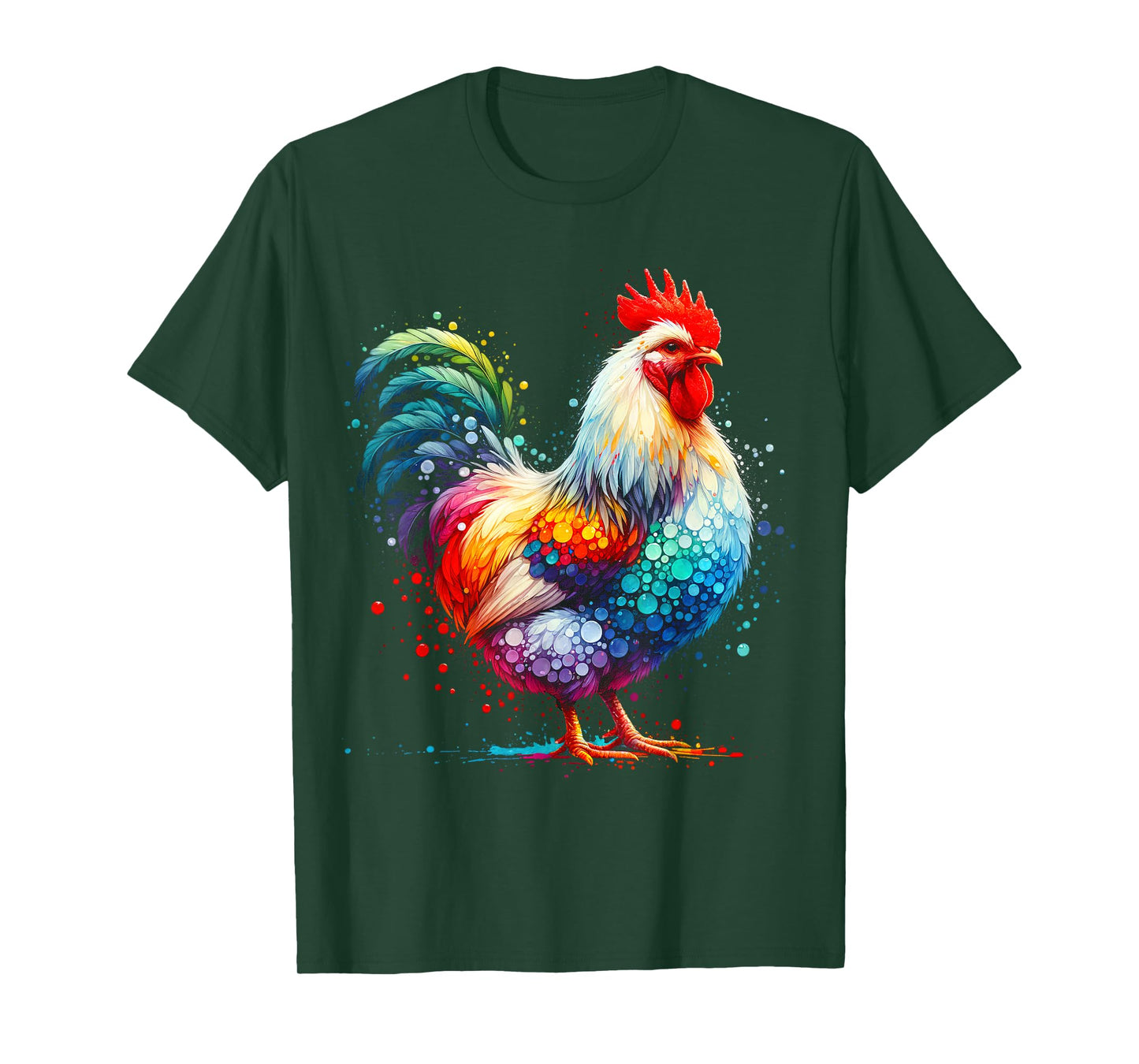Chicken Art Graphic Women Farm Chicken Lover Funny Colorful T-Shirt
