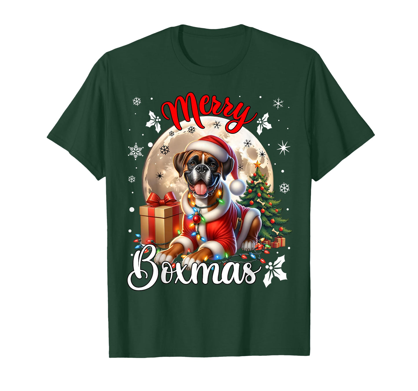 Boxer Christmas Boxer Dog Costume Boxer Xmas Merry Boxmas T-Shirt