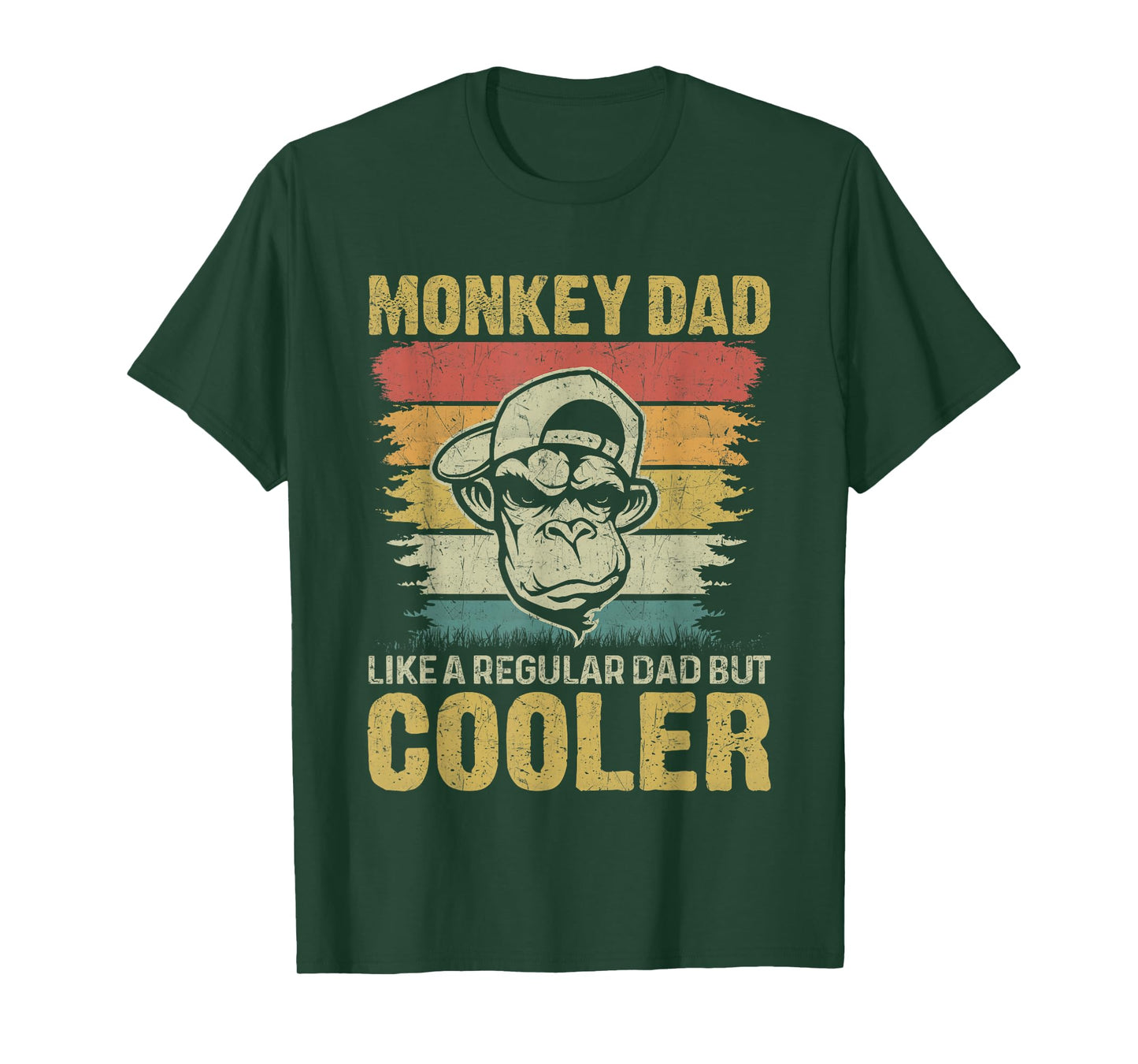 Retro Monkeys Father Men Animal Monkey Dad T-Shirt