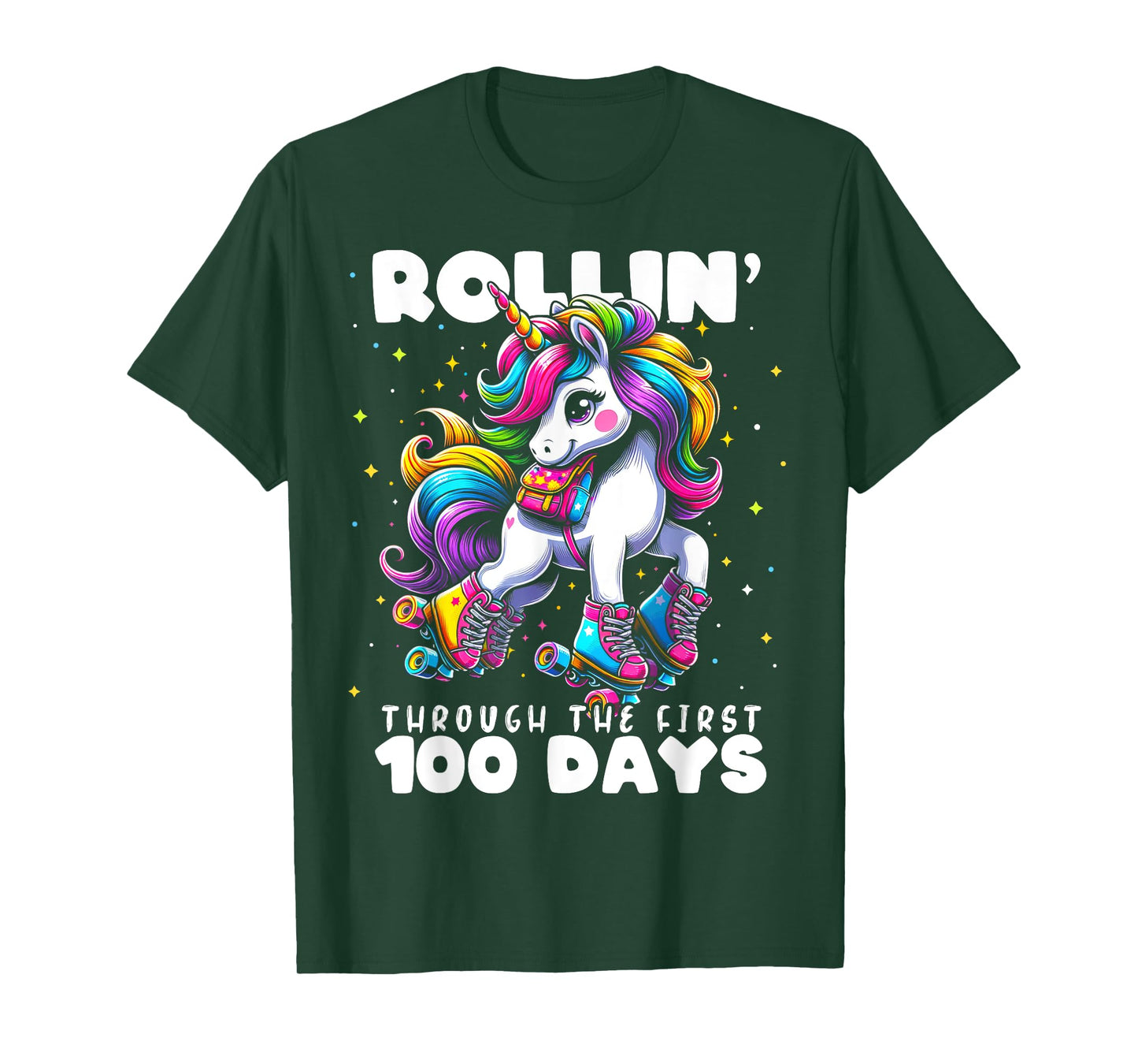 100 Days of School Girls Teacher 100th Day Unicorn Outfit T-Shirt