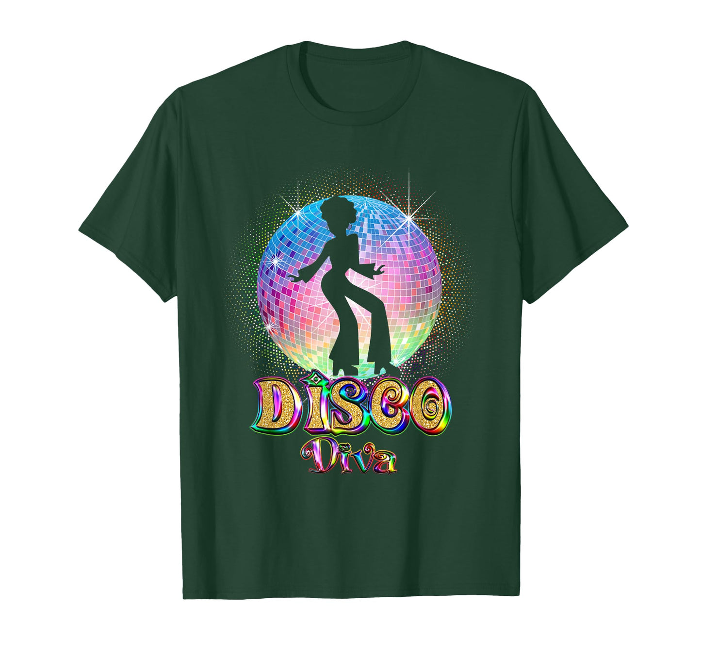 Disco Diva - Retro 70's 80's Seventies Retro Disco Ball T-Shirt