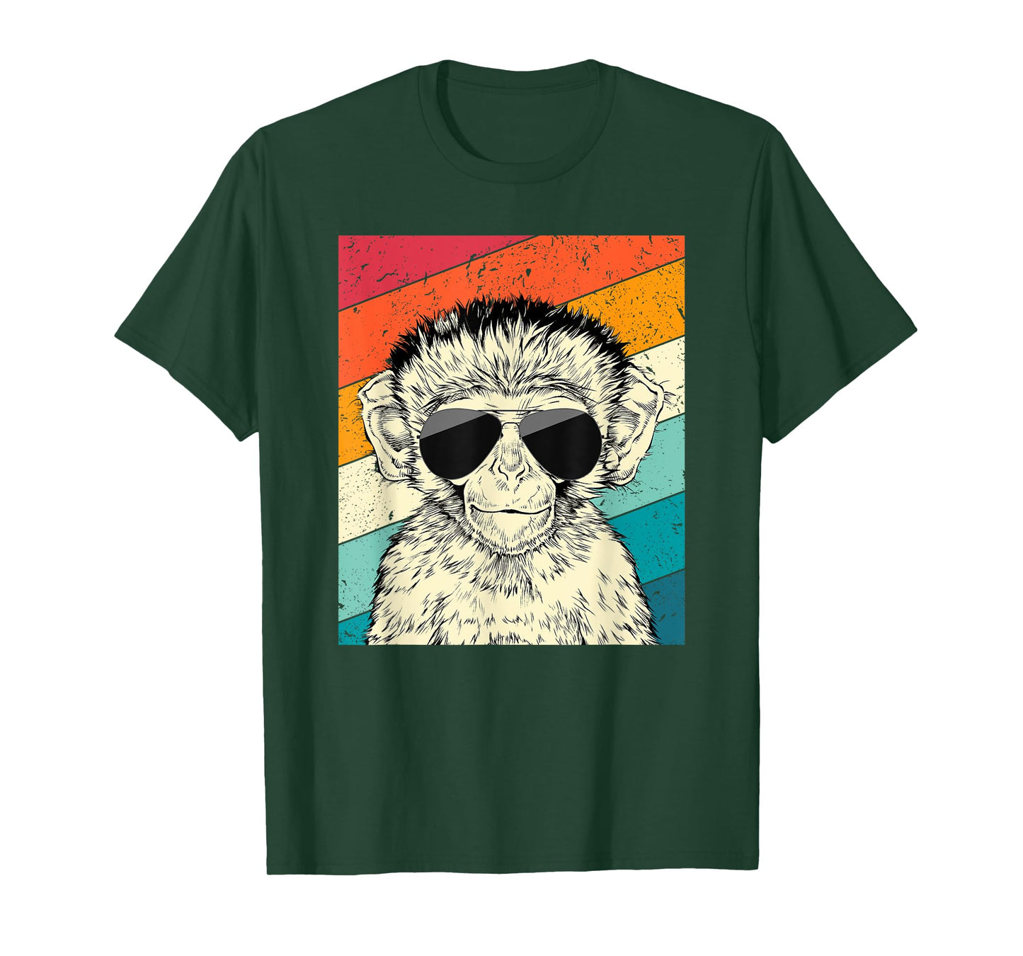 Retro Vintage Monkey with Sunglasses Wild Life Lovers T-Shirt
