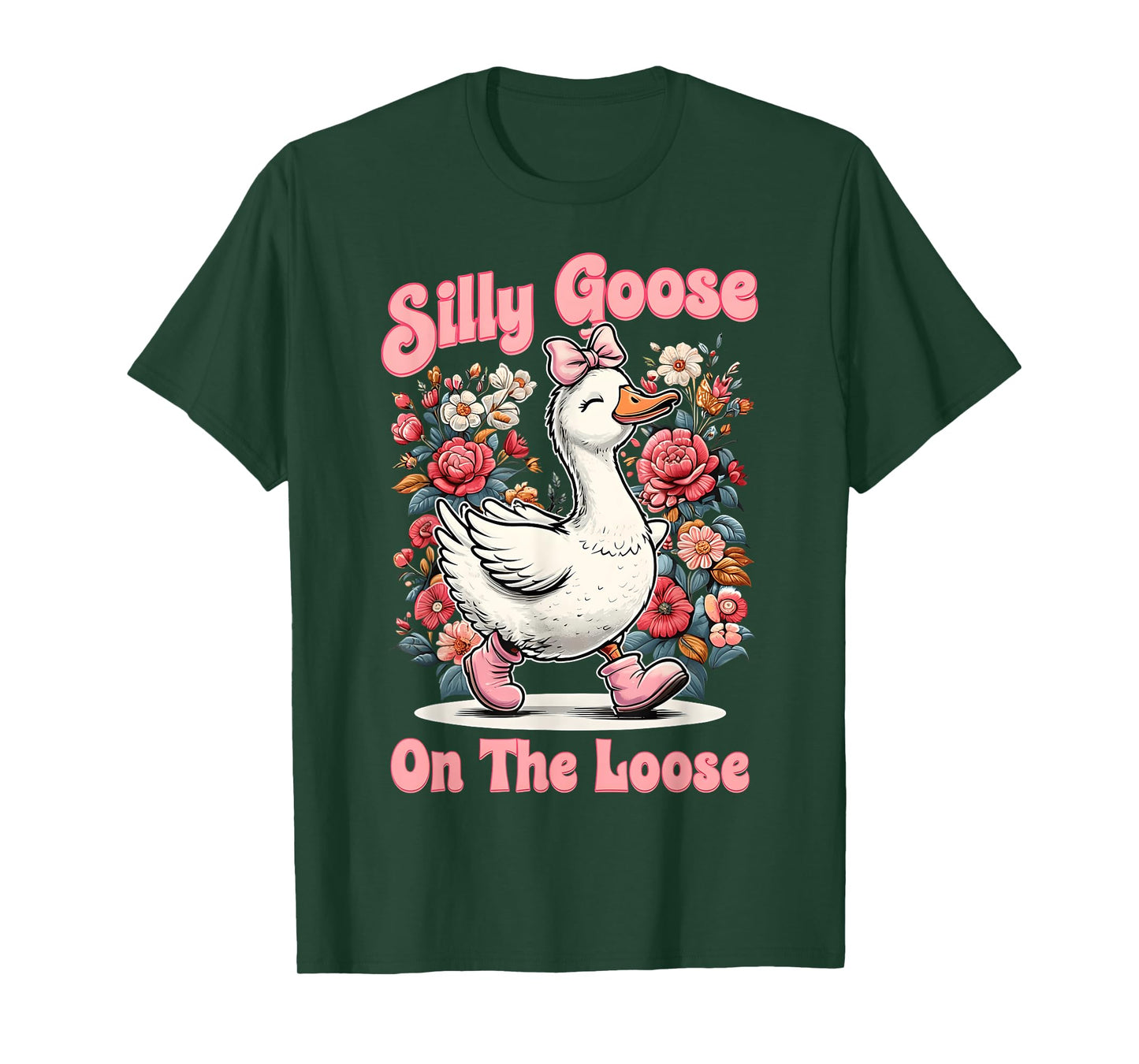 Silly Goose Mommy Funny Floral Silly Goose Mama Mother's Day T-Shirt