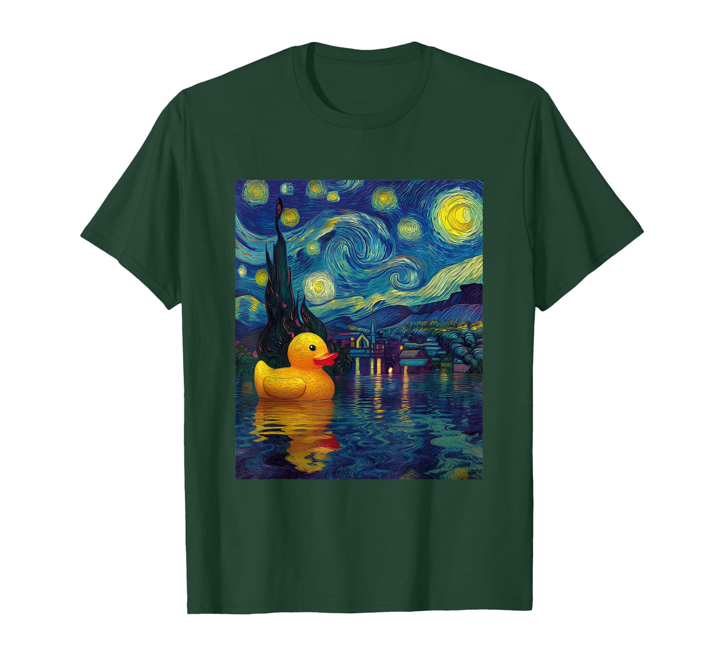 Rubber Duck Duckie Ducky Van Gogh Style Starry Night Funny T-Shirt