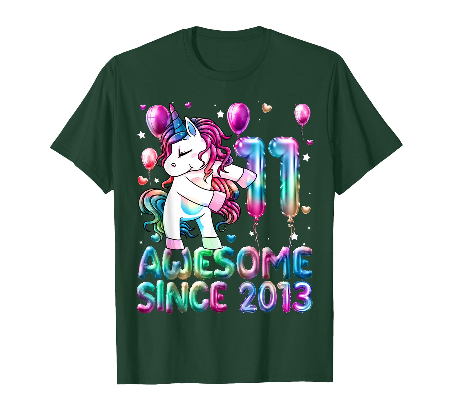 Flossing Unicorn 11 Year Old 11th Birthday Girl Unicorn T-Shirt