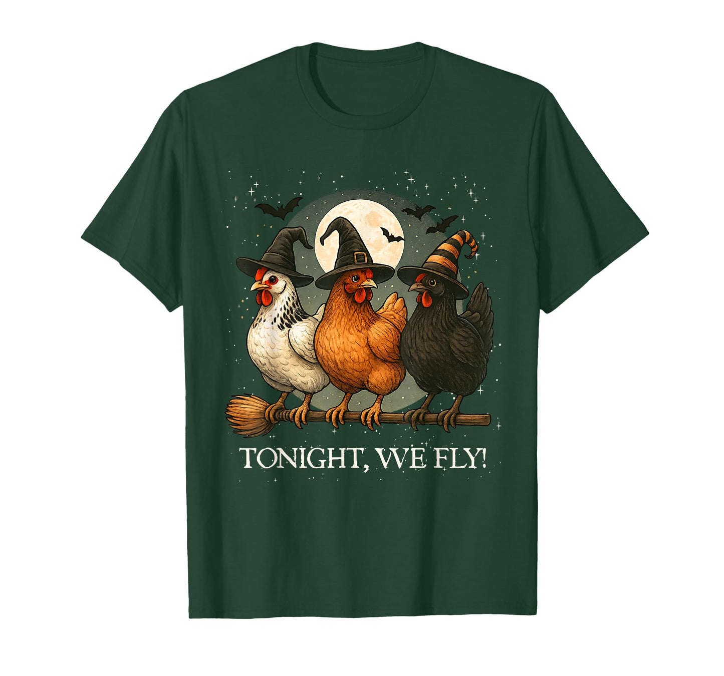 Tonight We Fly Funny Chicken Spooky Season Farm Halloween T-Shirt