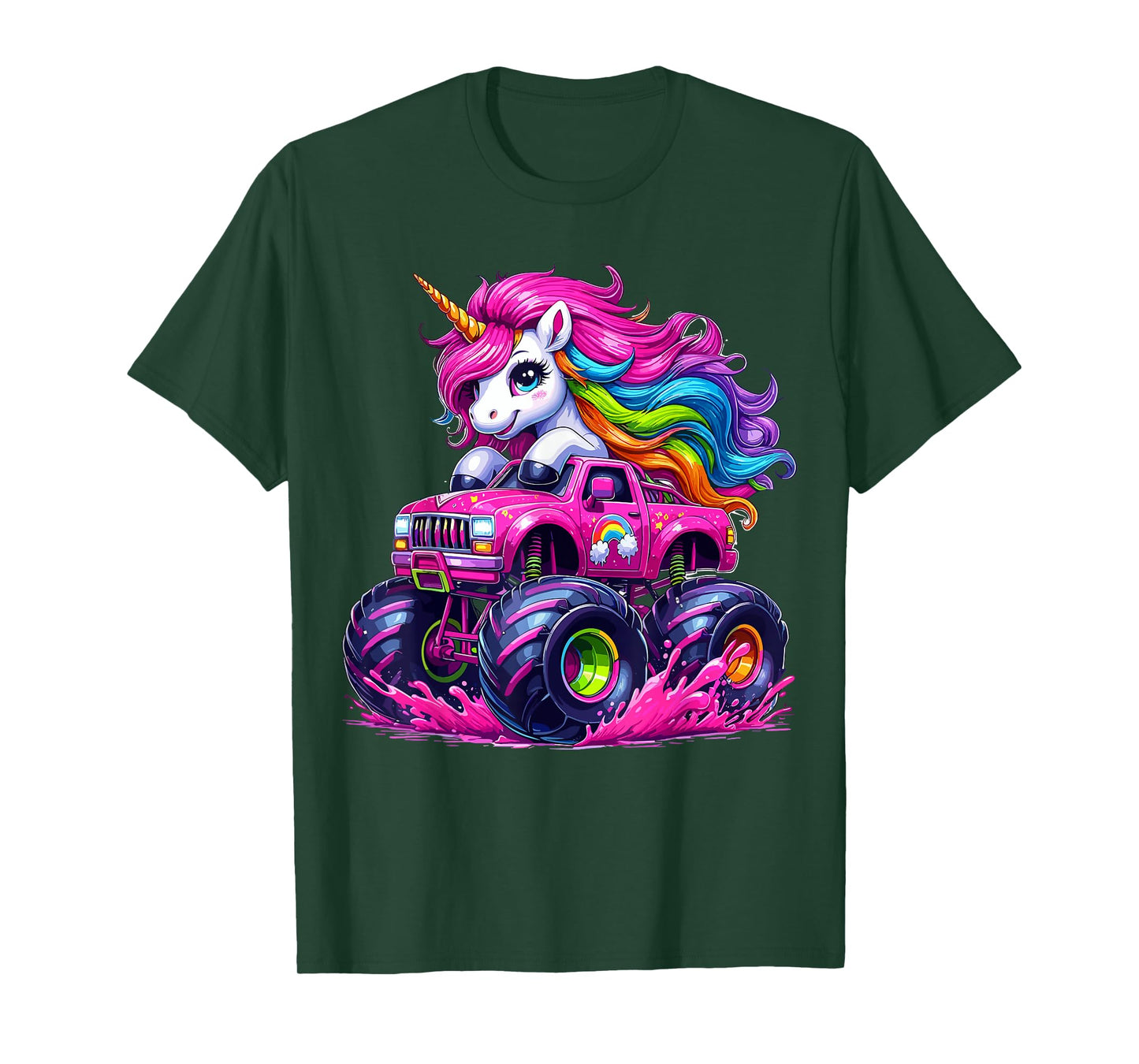 Unicorn Riding Monster Truck T-Shirt