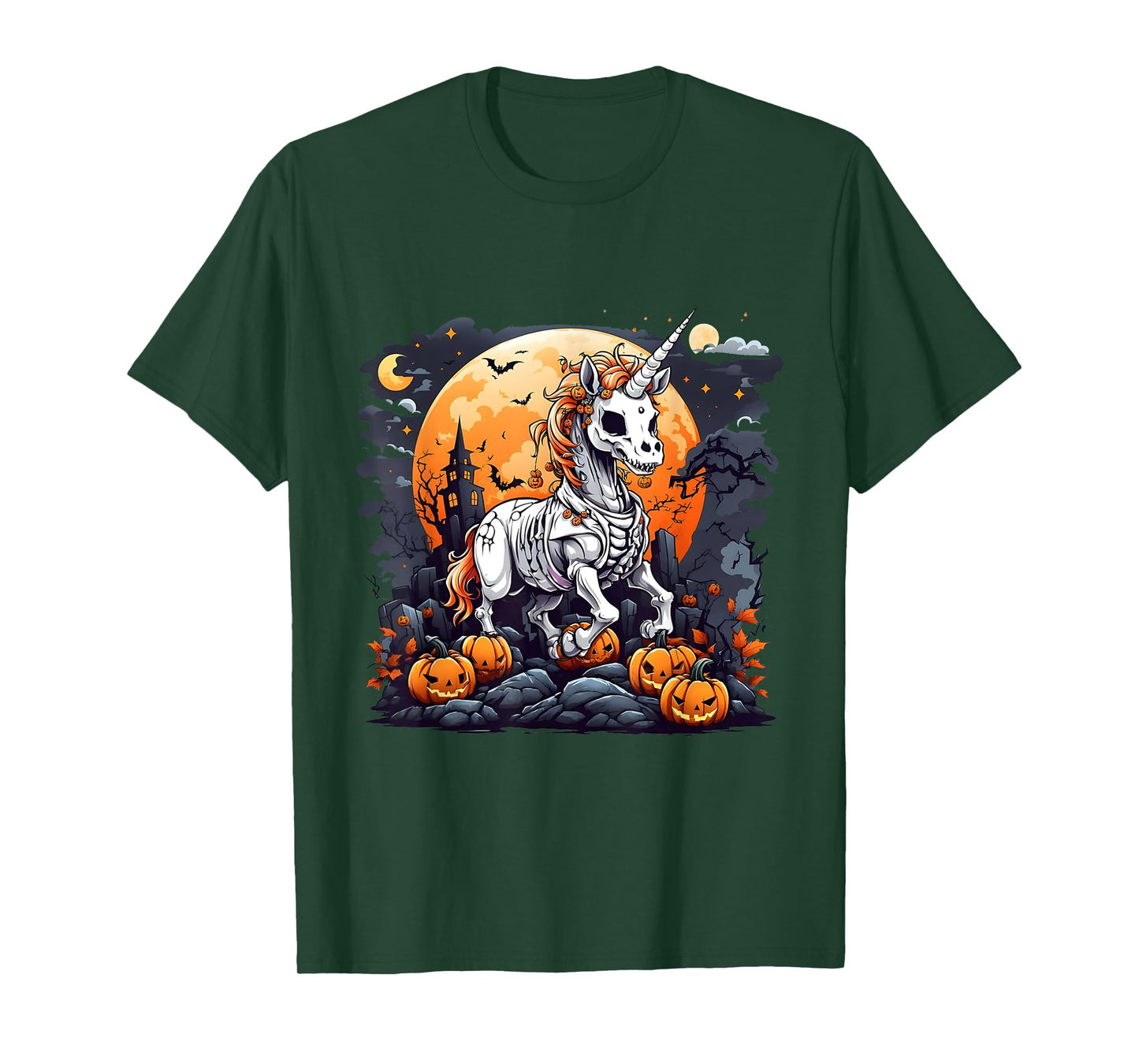Cute Halloween Skeleton Unicorn Girls Women Witchy Halloween T-Shirt
