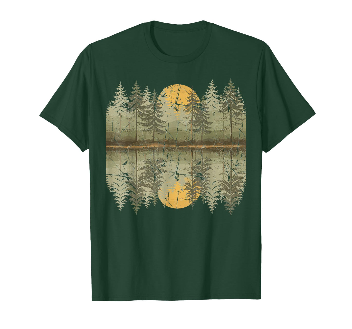 Nature Reflection Forest Trees Outdoor Wildlife T-Shirt