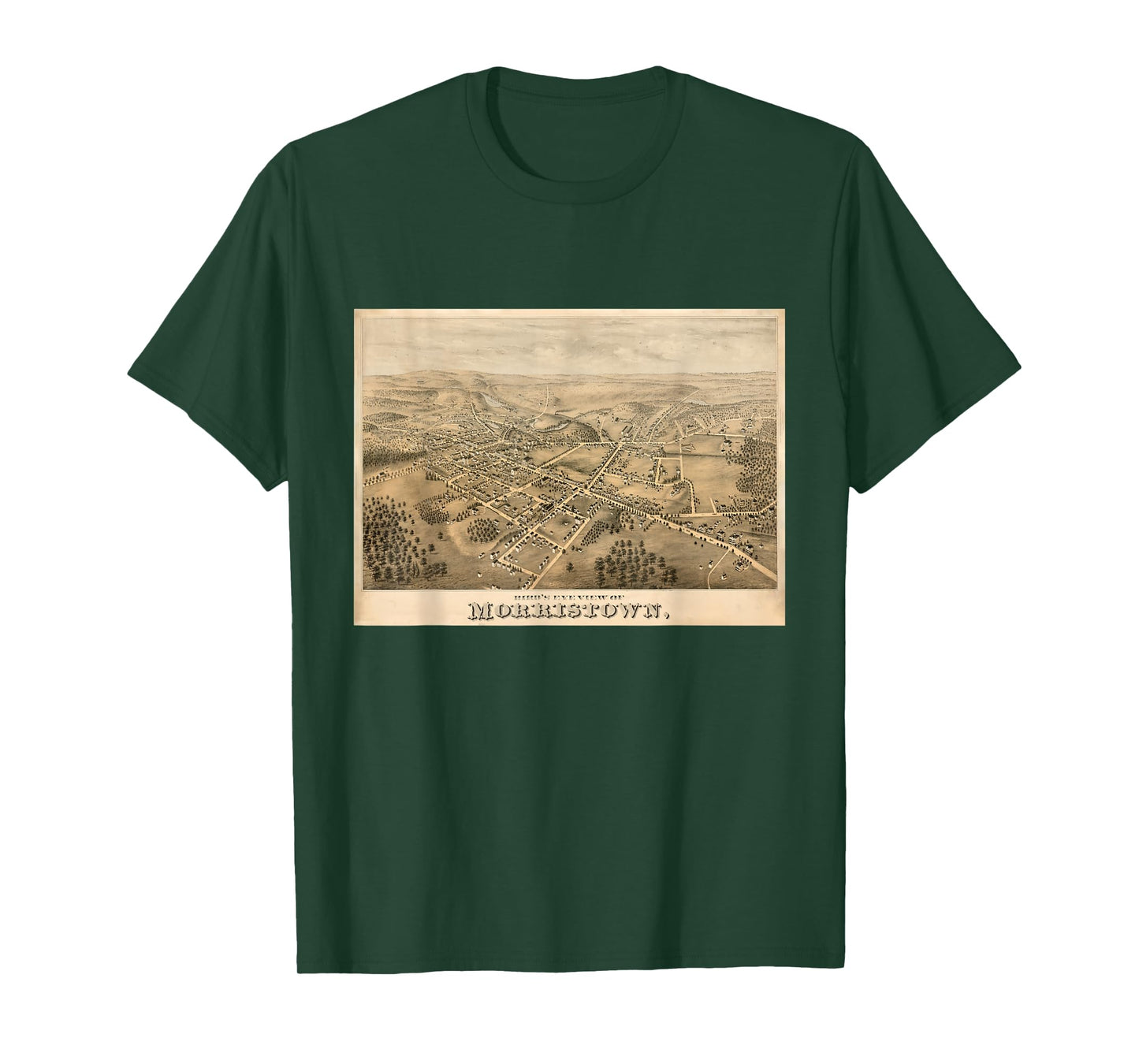 Vintage Morristown NJ Map (1876) T-Shirt