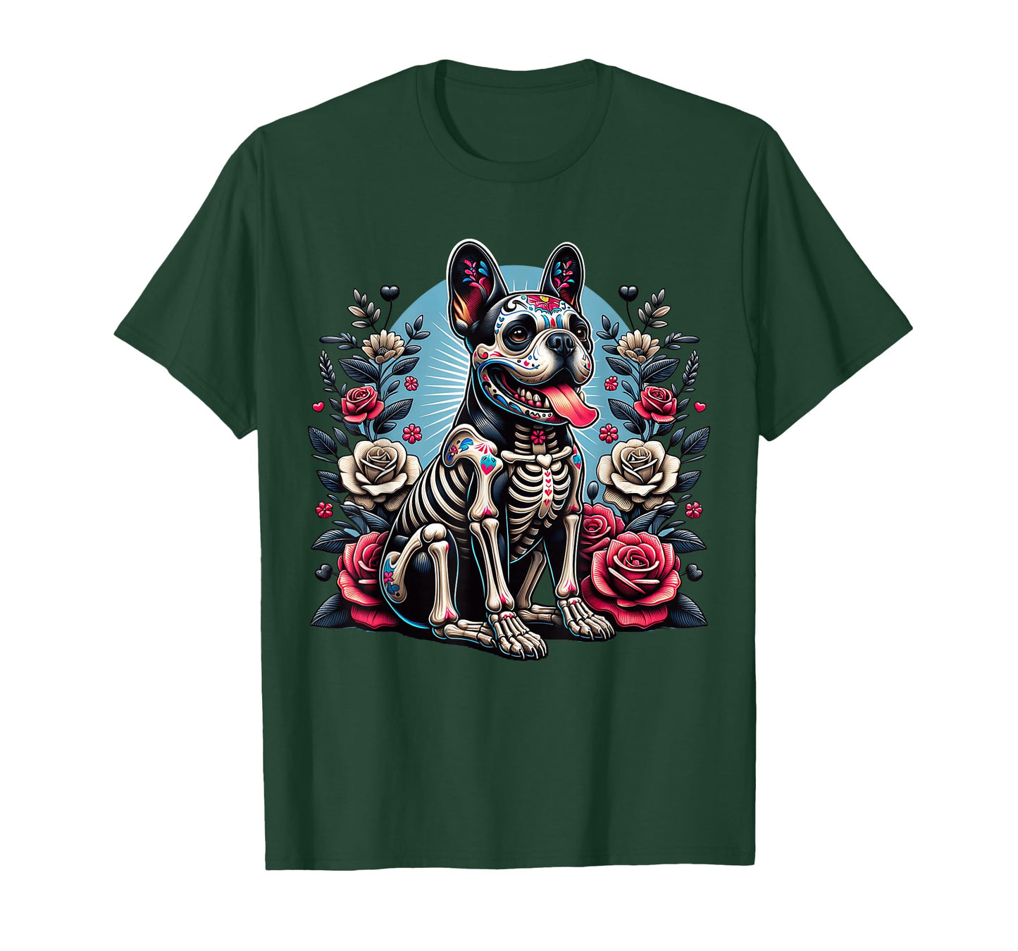 French Bulldog Dia De Los Muertos Frenchie Halloween T-Shirt