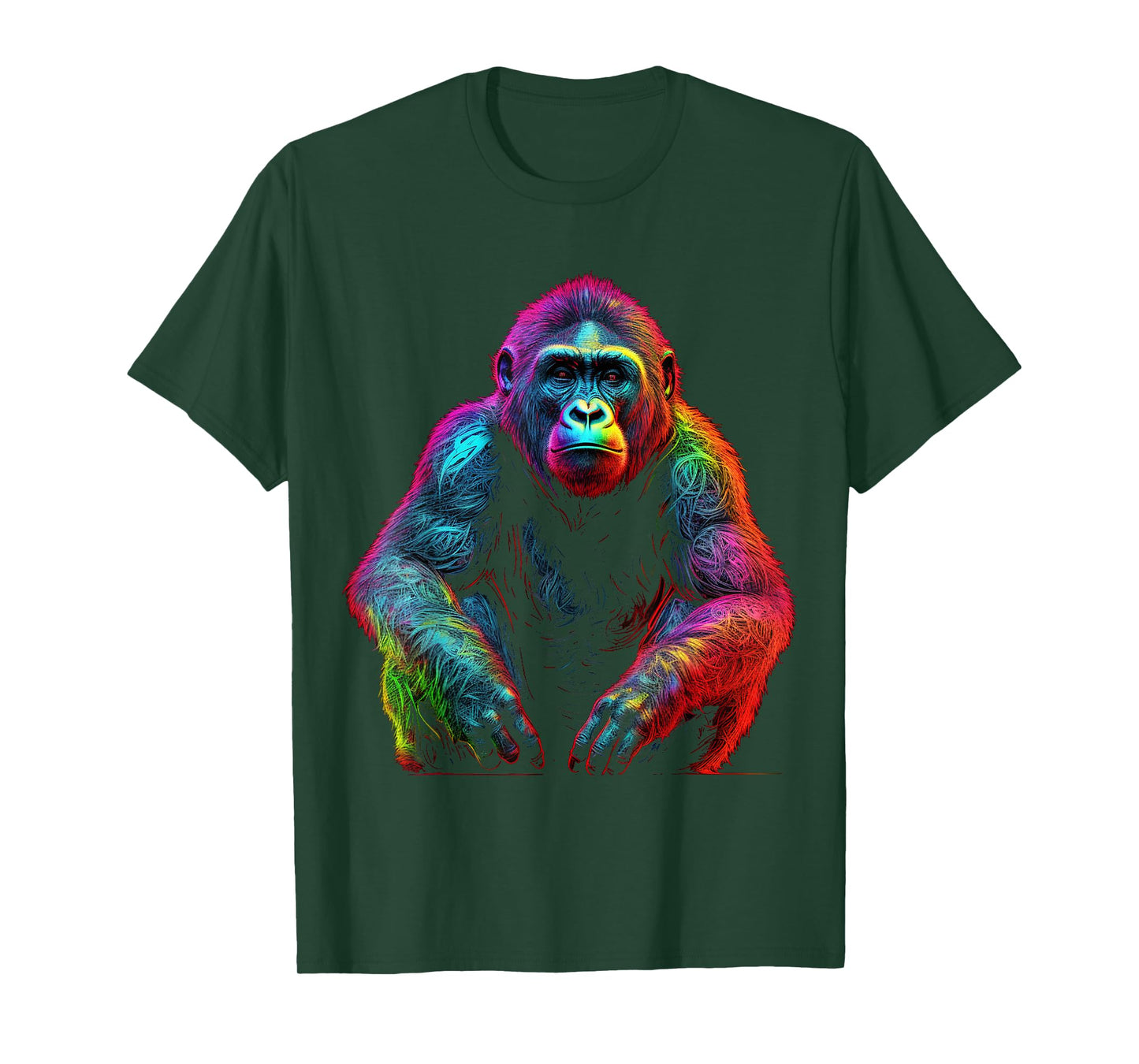 Monkey Colourful Art Animal Creative Animal Motif Monkey T-Shirt