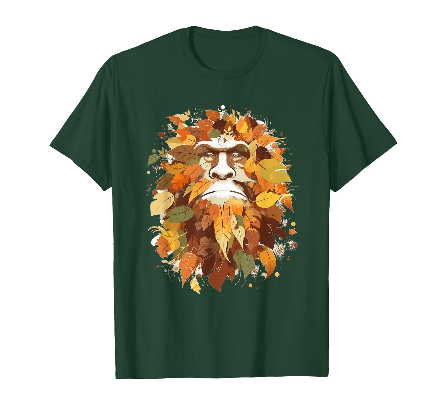 Bigfoot Fall Leaves Thanksgiving Day Sasquatch Autumn T-Shirt