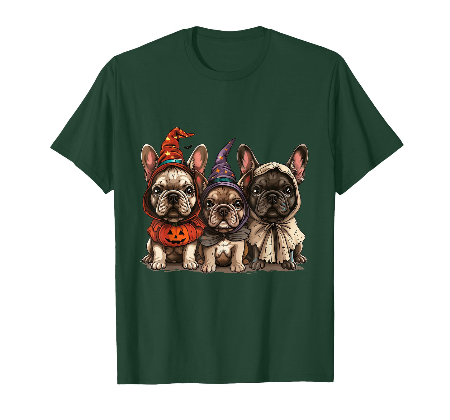 Cute French Bulldogs Halloween Pumpkin Frenchie Puppy Dogs T-Shirt