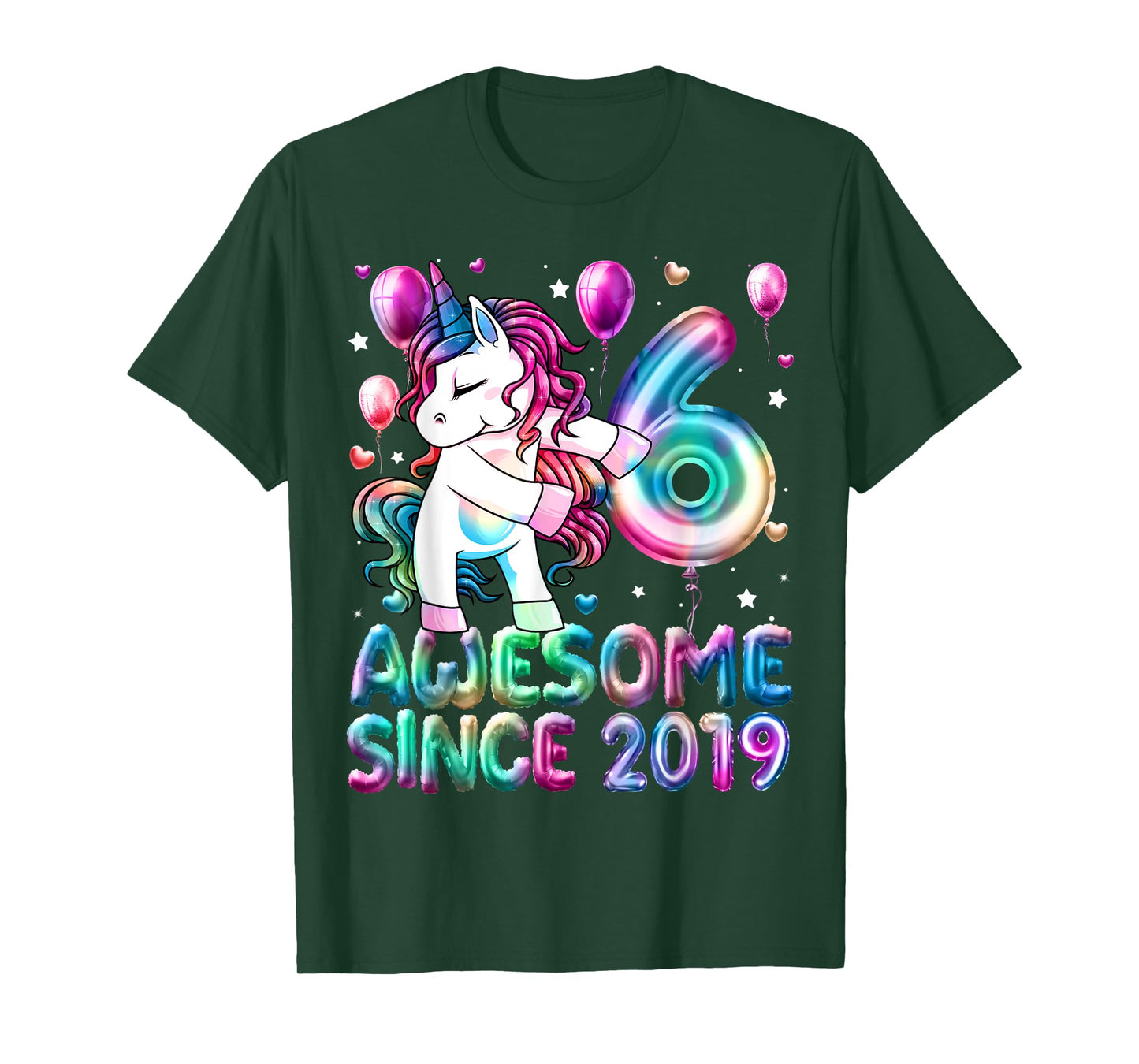 Flossing Unicorn 6 Year Old 6th Birthday Girl Unicorn Party T-Shirt