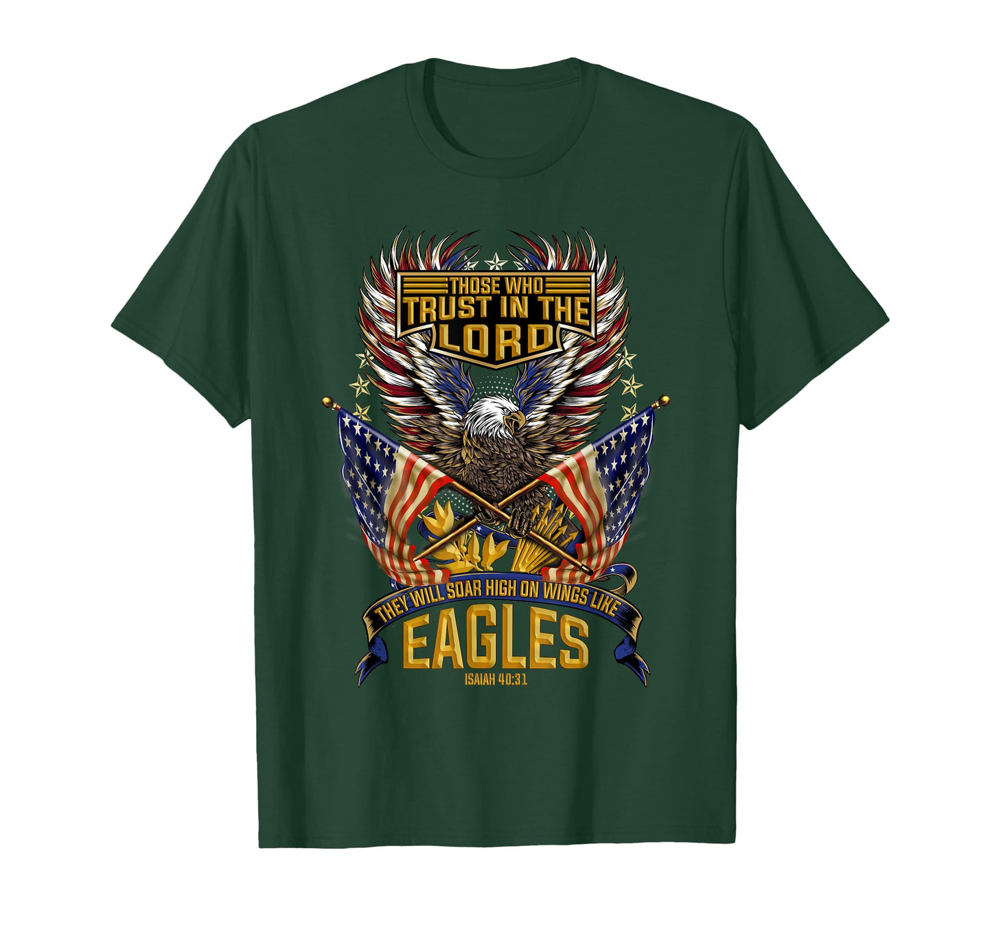 Soar On Wings Like Eagles Christian Patriotic T-Shirt T-Shirt for Women Kids Men