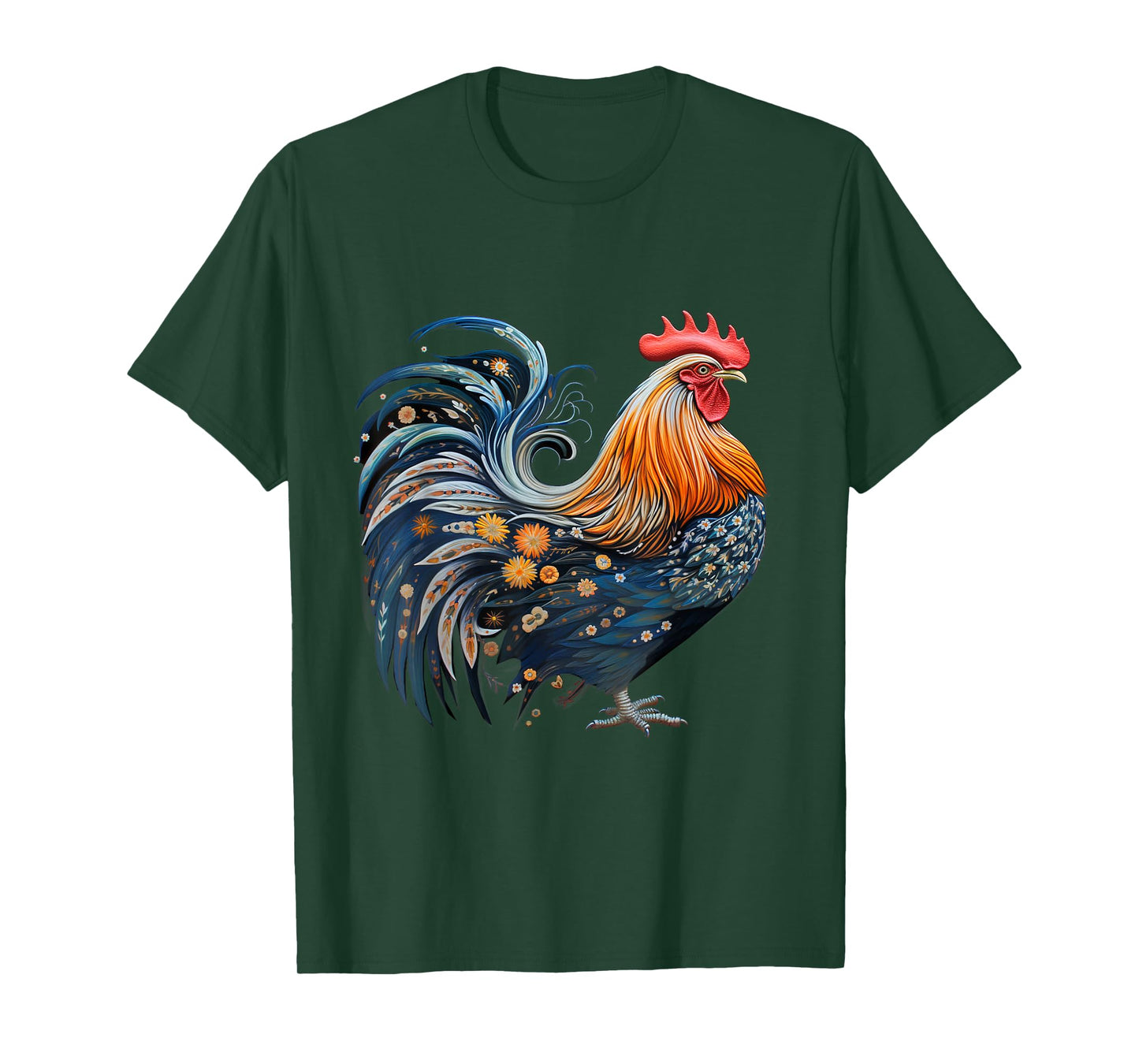 rooster chicken female fighting cock bird farmland earth day T-Shirt
