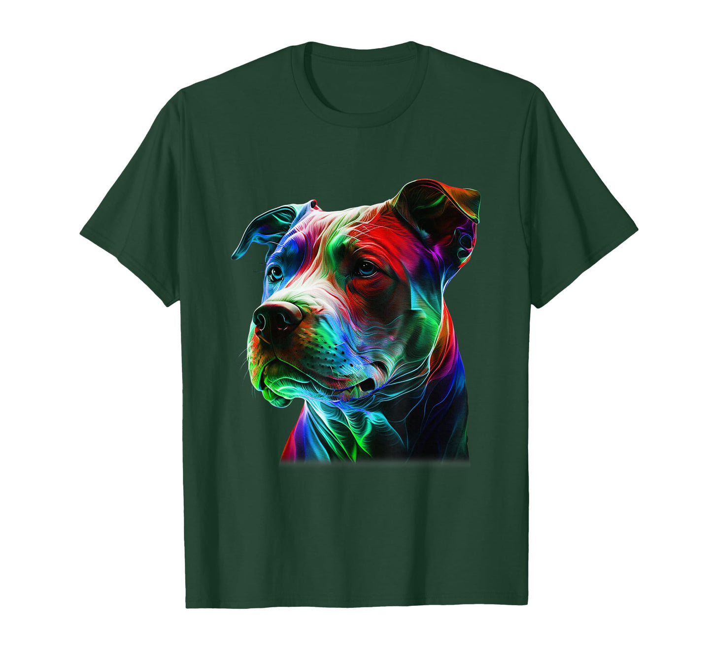 Colorful Pit-Bull Beauty Graphic Art Pitbull Dog Lover T-Shirt