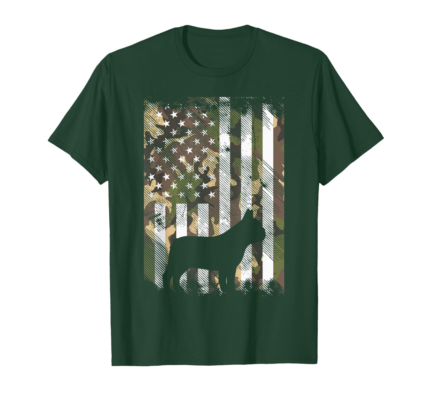 Camo US Flag French Bulldog Frenchie Patriot Dog Lover Gift T-Shirt