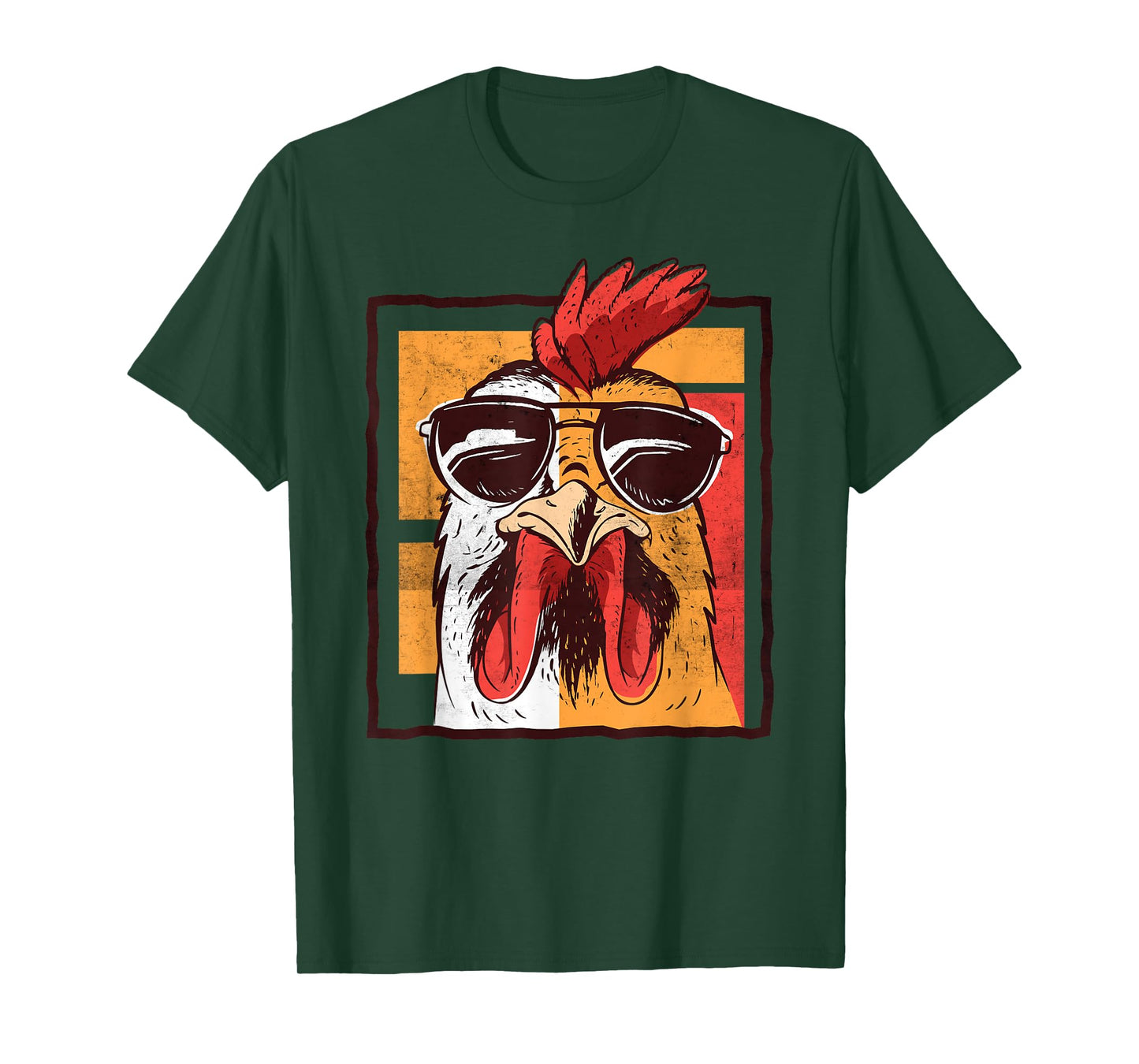 Retro Vintage Chicken Cool Rooster Wearing Sunglasses T-Shirt