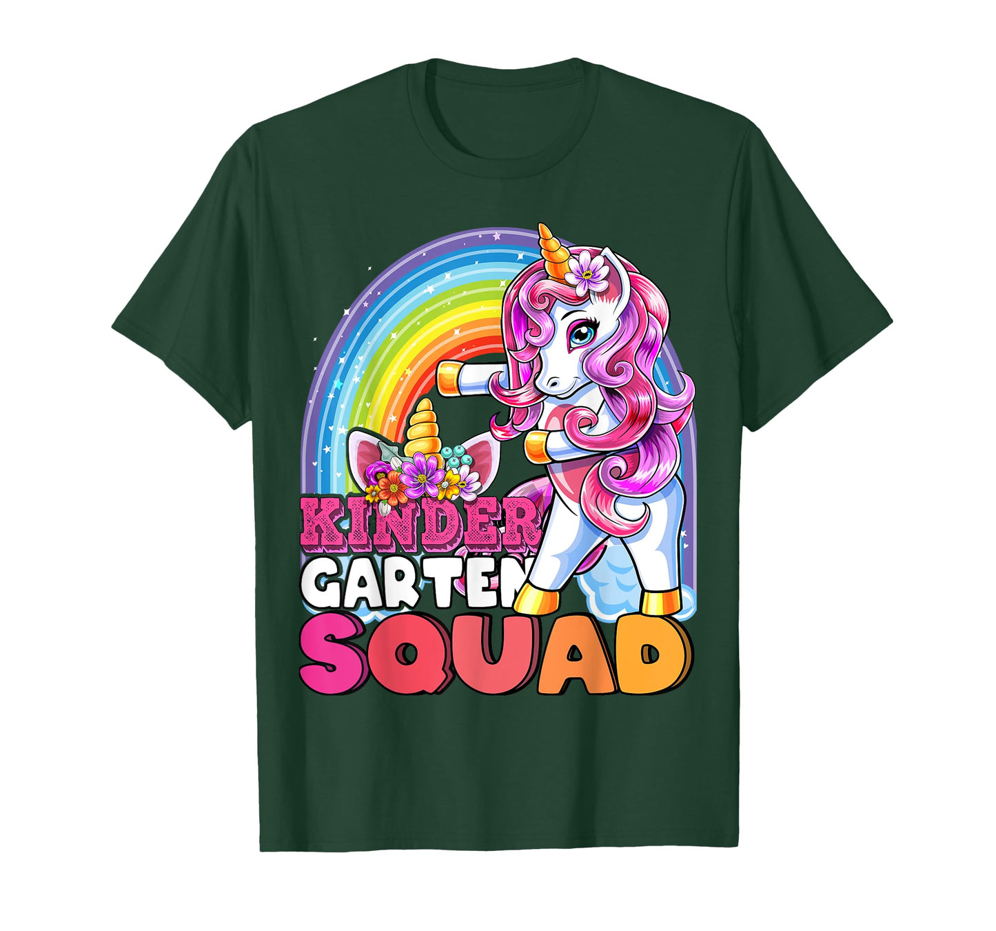 Kindergarten Squad Flossing Unicorn Back to School Shirt T-Shirt