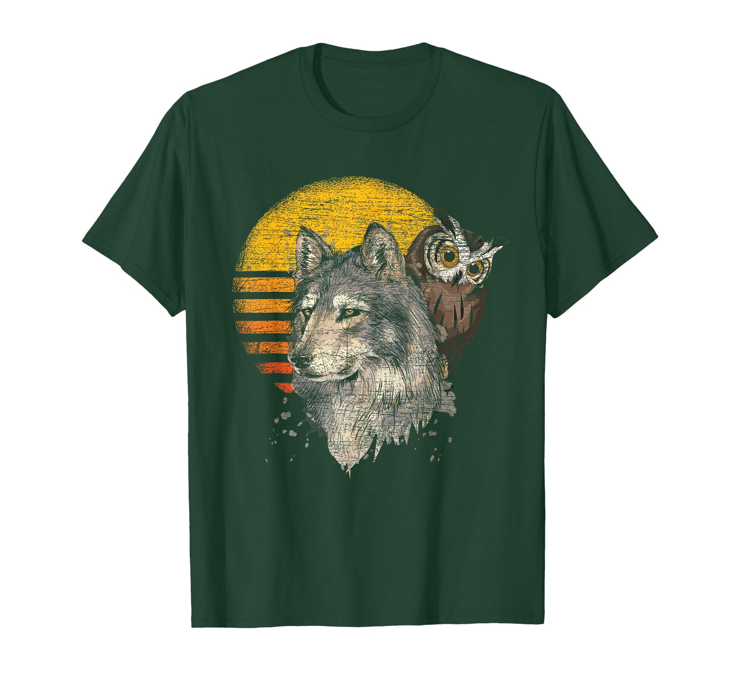 Retro Wolf Owl T-Shirt