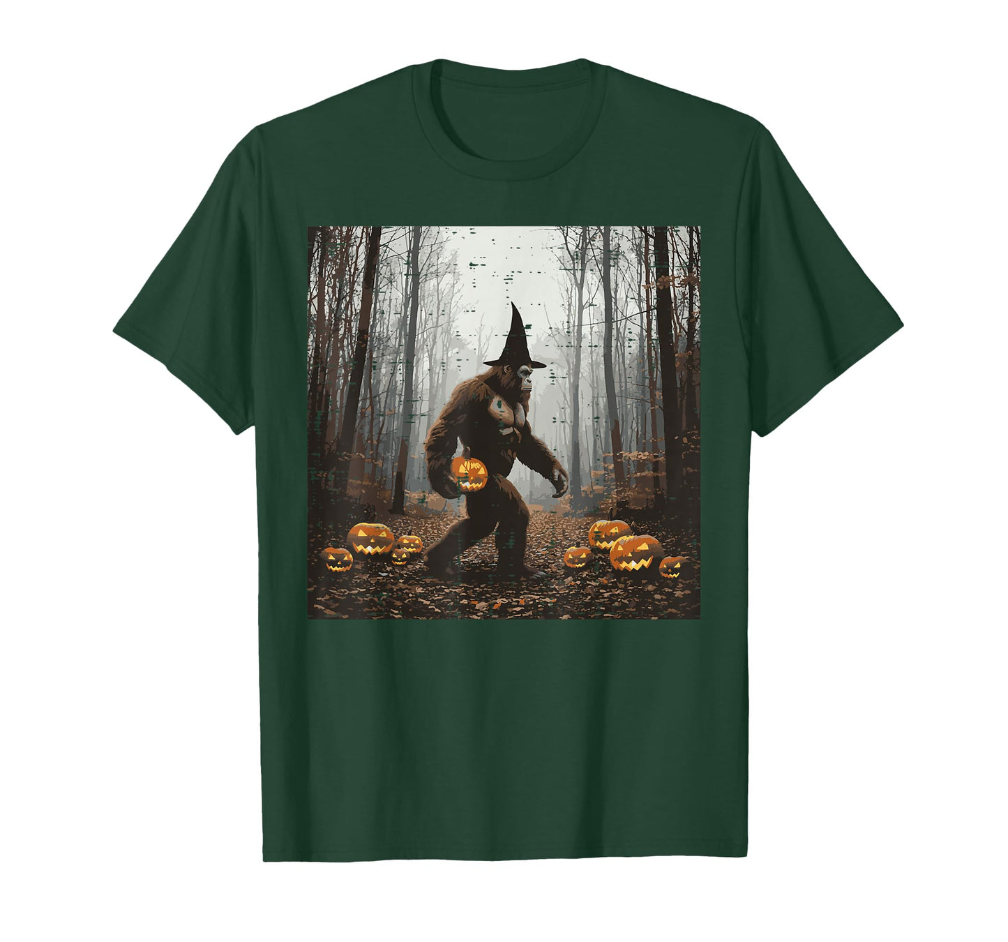 Halloween Bigfoot Forest Pumpkin Sasquatch Costume Men Women T-Shirt