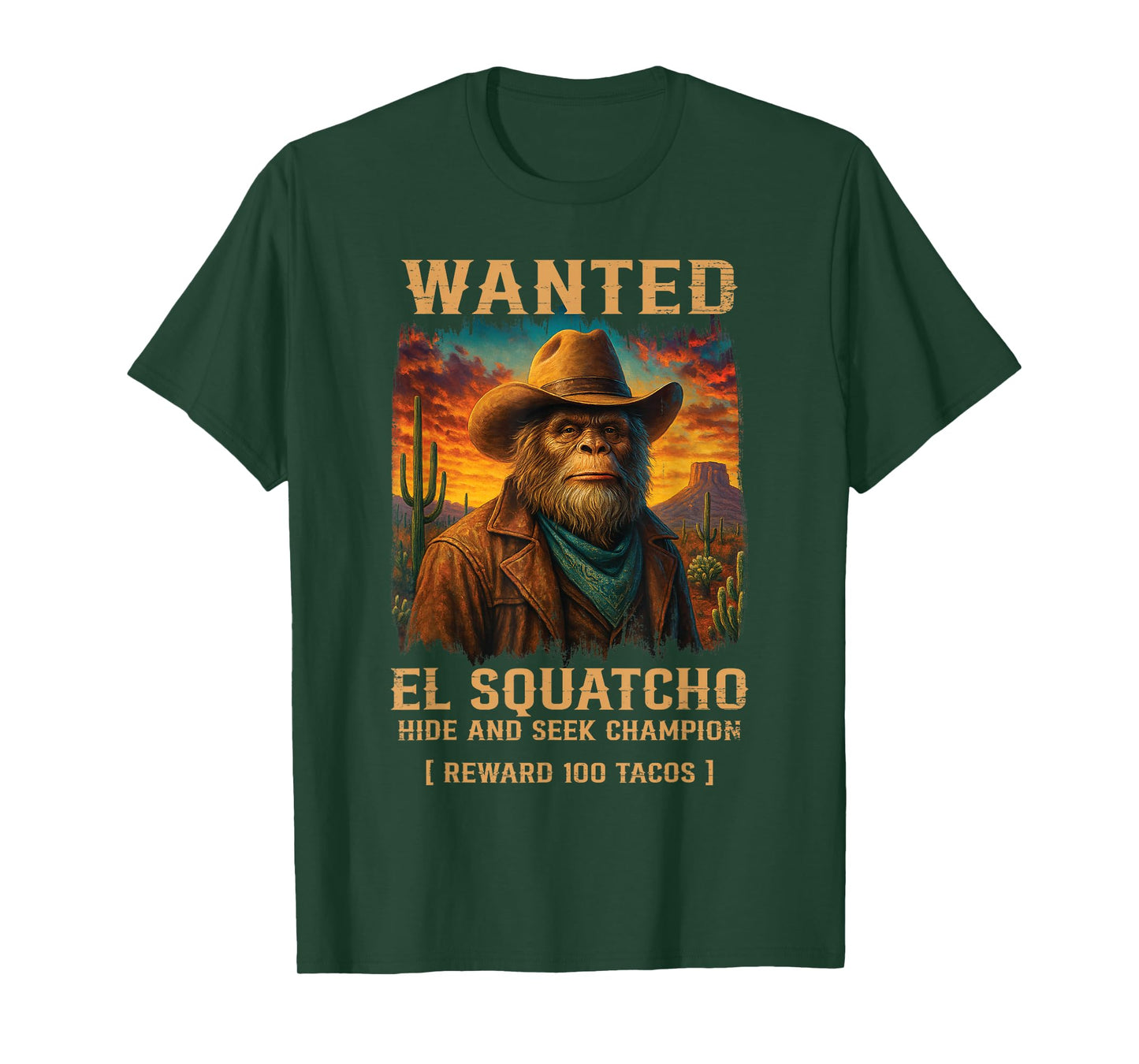 El Squatcho Hide Seek Funny Sasquatch Mexican Love Tacos T-Shirt