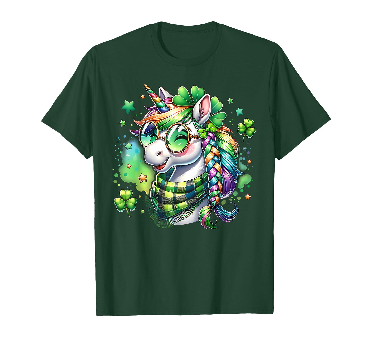 Cute Unicorn Shamrock St Patricks Day Girls Kids Lepricorn T-Shirt