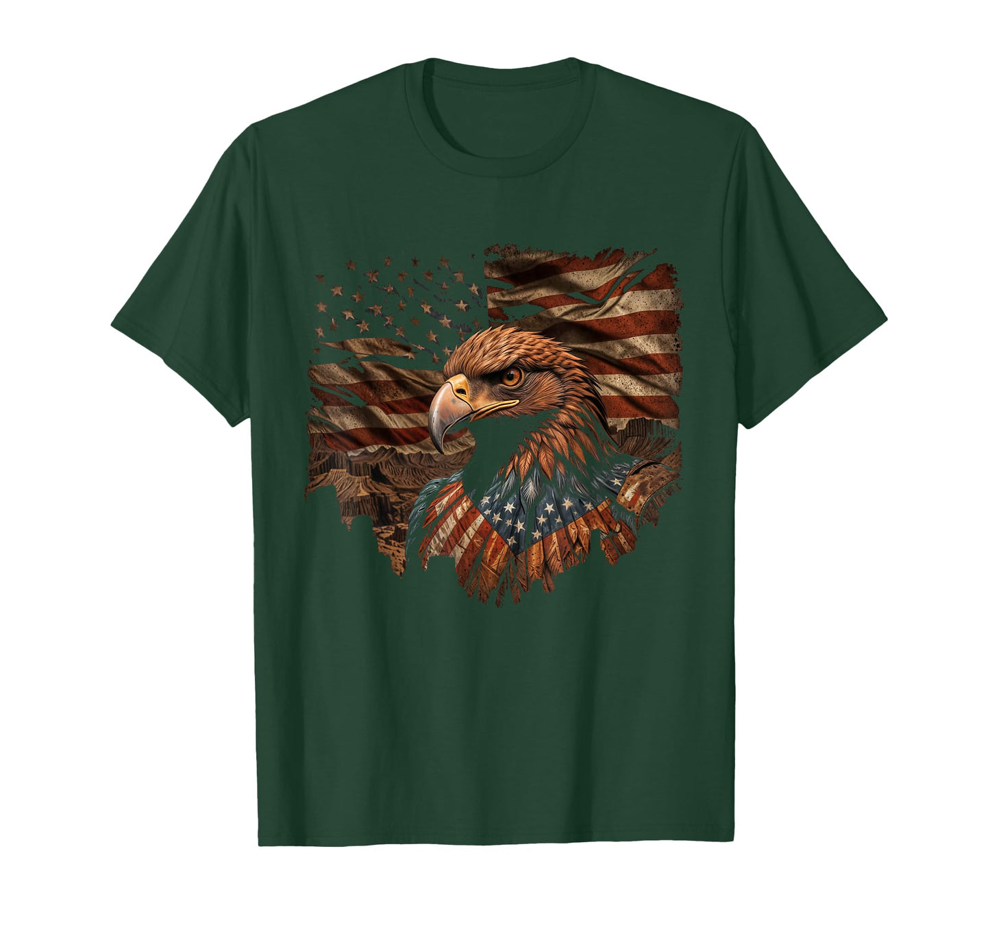 Eagle 4th Of July USA Flag Patriotic American Mens Womens T-Shirt