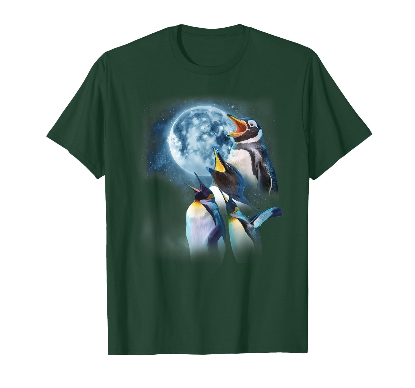 Funny Penguin Shirt - Howling at the Moon Funny Penguin T-Shirt