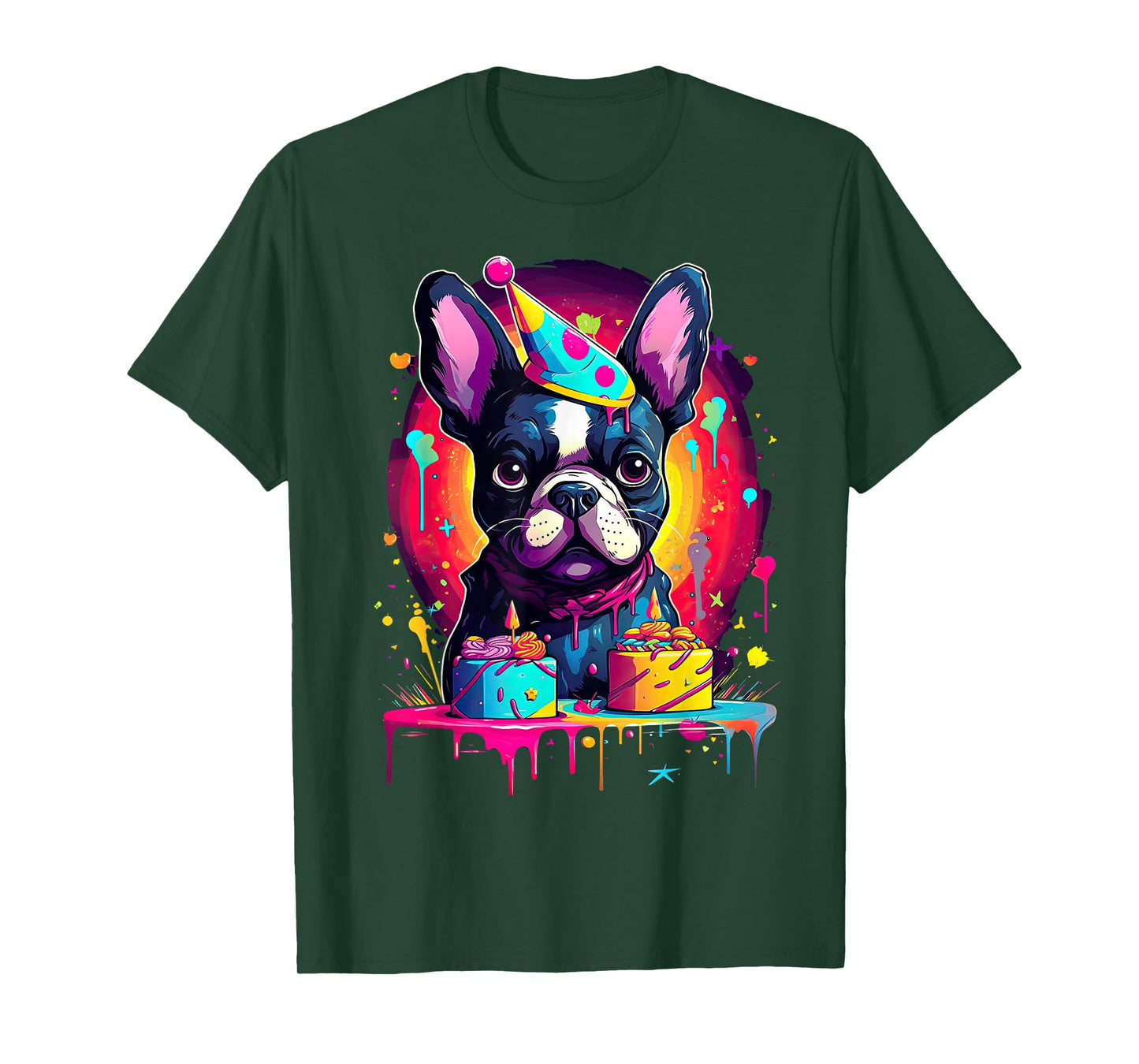 French Bulldog Dog Birthday Party Themed Mens Women T-Shirt