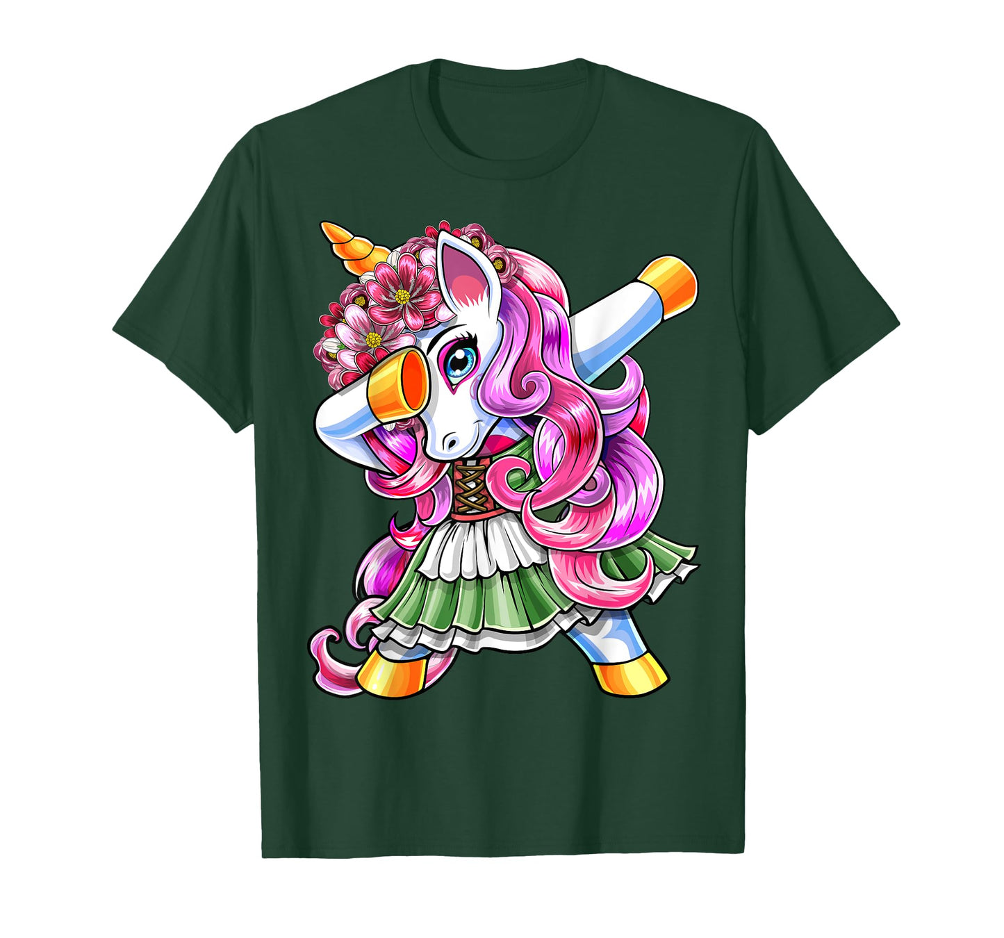 Dabbing Unicorn Oktoberfest Dirndl Bavarian Costume Shirt T-Shirt
