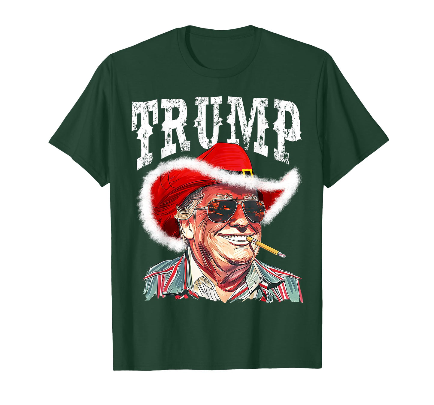Trump Santa Cowboy Hat Christmas Texas Western Howdy Xmas T-Shirt