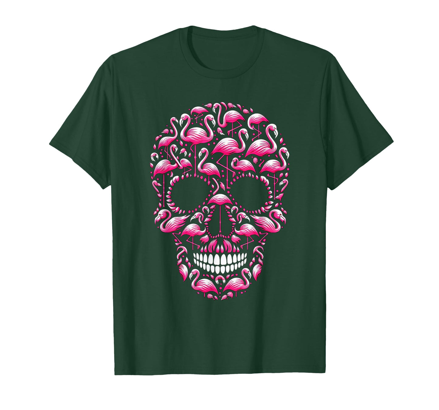 Flamingo Skull Halloween Party T-Shirt